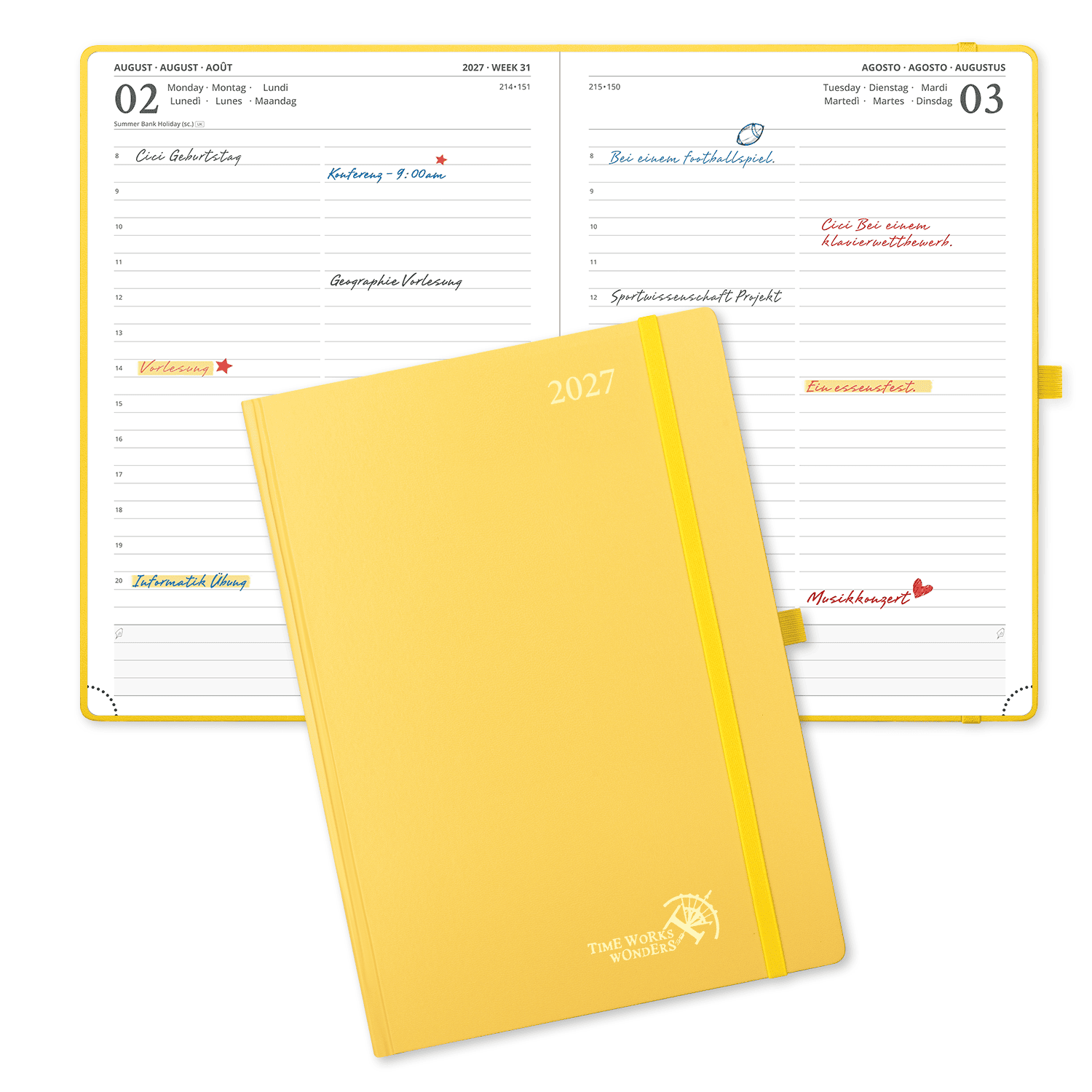DE A4 Size 2027 Daily Planner  (January–December) Hardcover