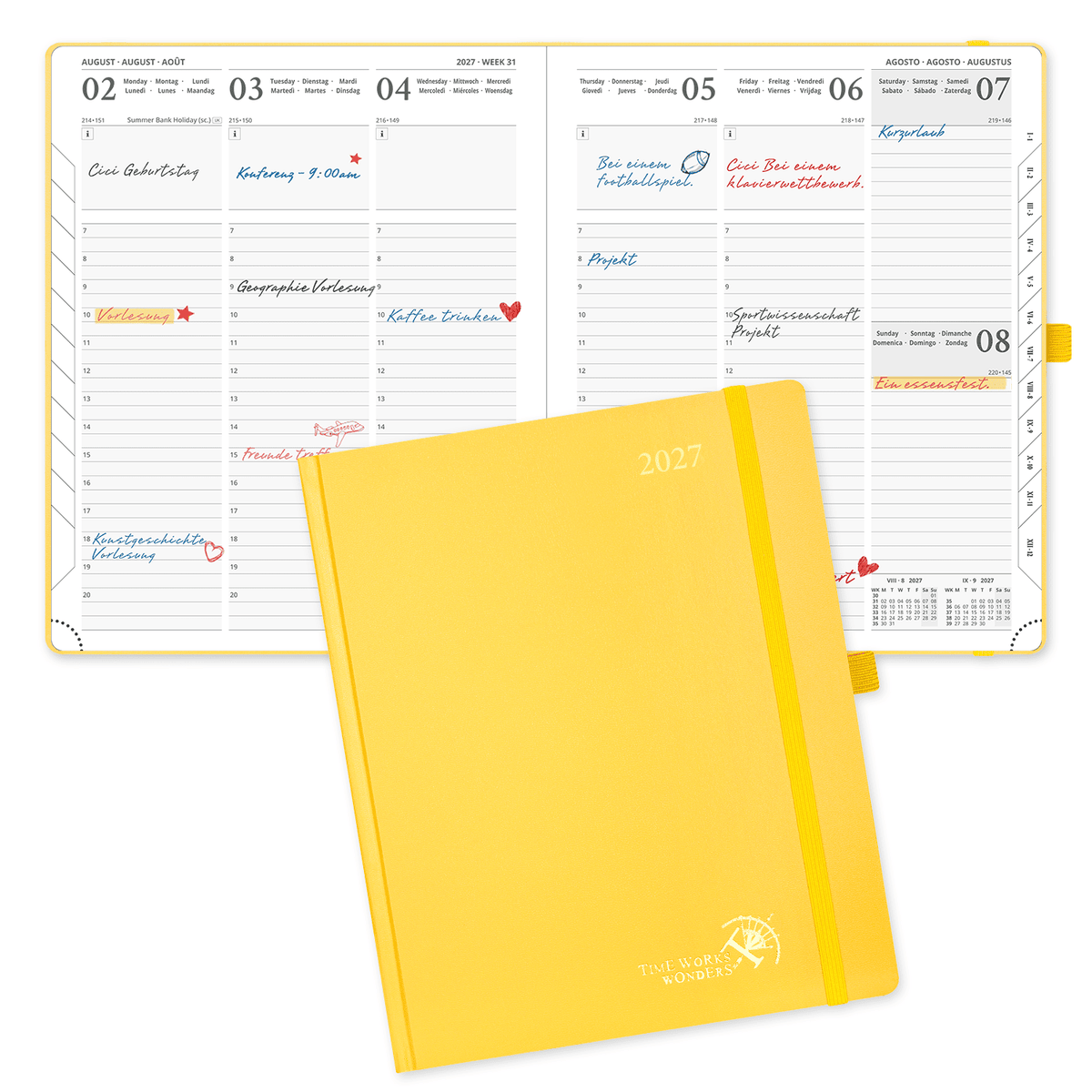 DE 25.9 cm × 21.2 cm 2027 Weekly Planner (January–December) Hardcover