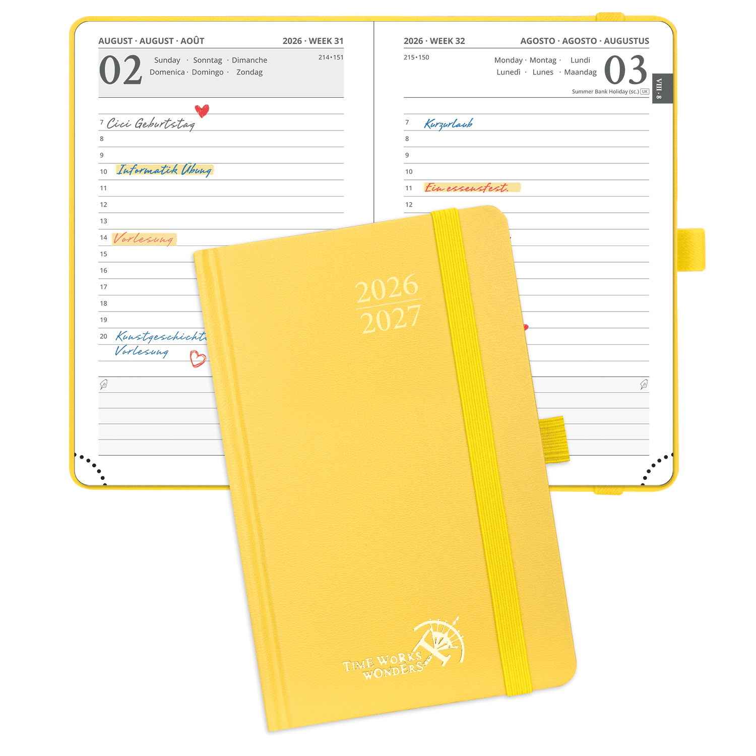 DE A6 Size Daily Academic Planner 2026-2027 HardCover