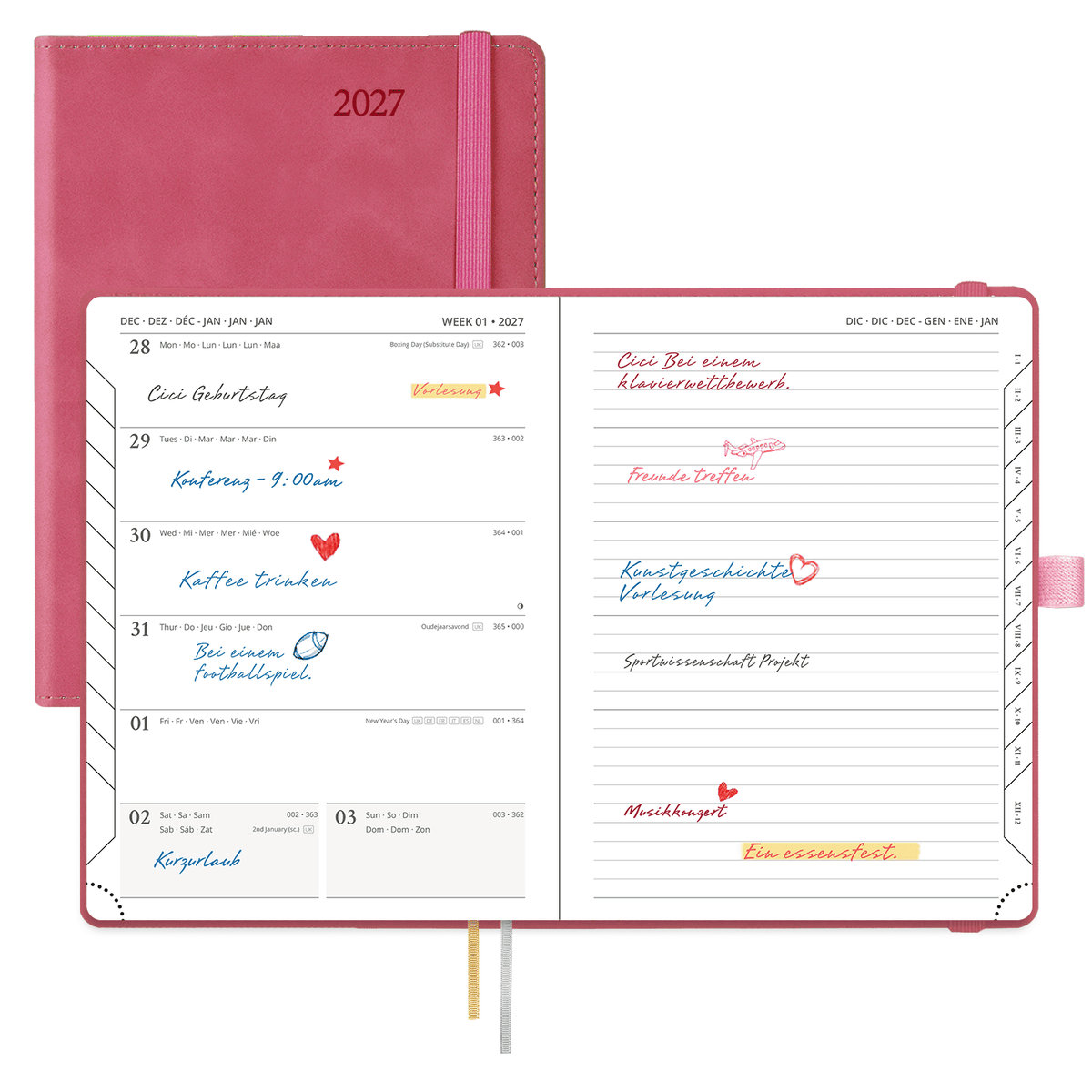 DE 21,8 cm × 16,4 cm Weekly Planner Neo Color Softcover Calendar Planner