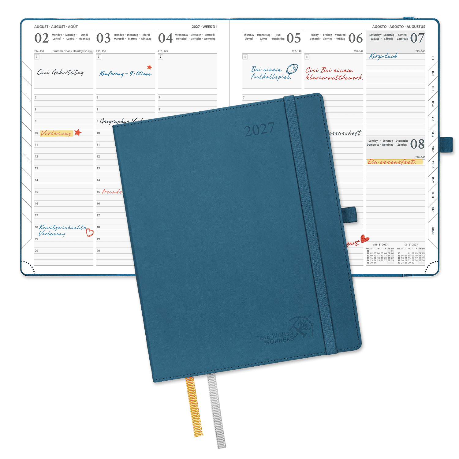 DE 25.9 cm × 21.2 cm 2027 Weekly Calendar Planner (January–December) Soft Cover