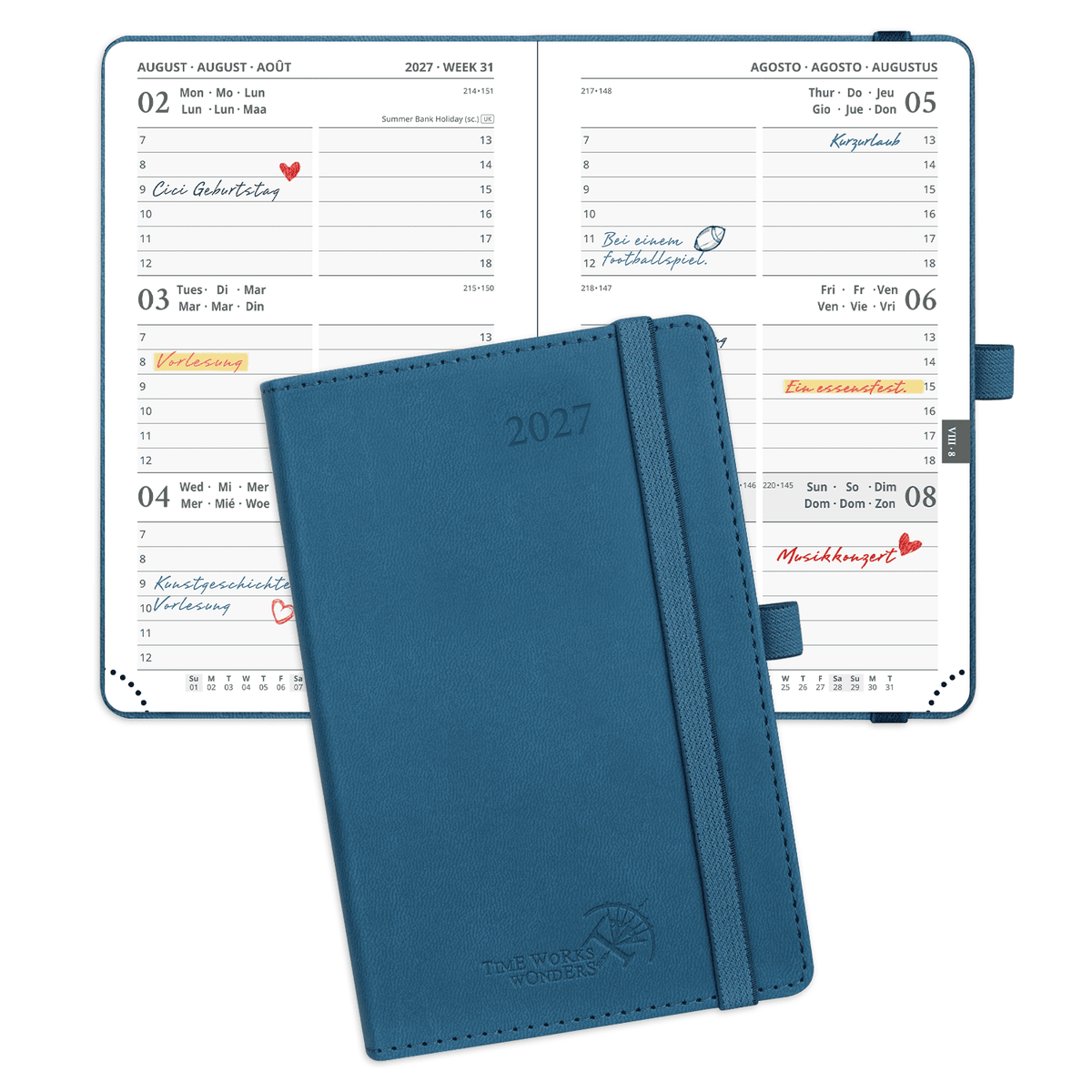 DE A6 Size 2027 Weekly Calendar Planner (January–December) Soft Cover
