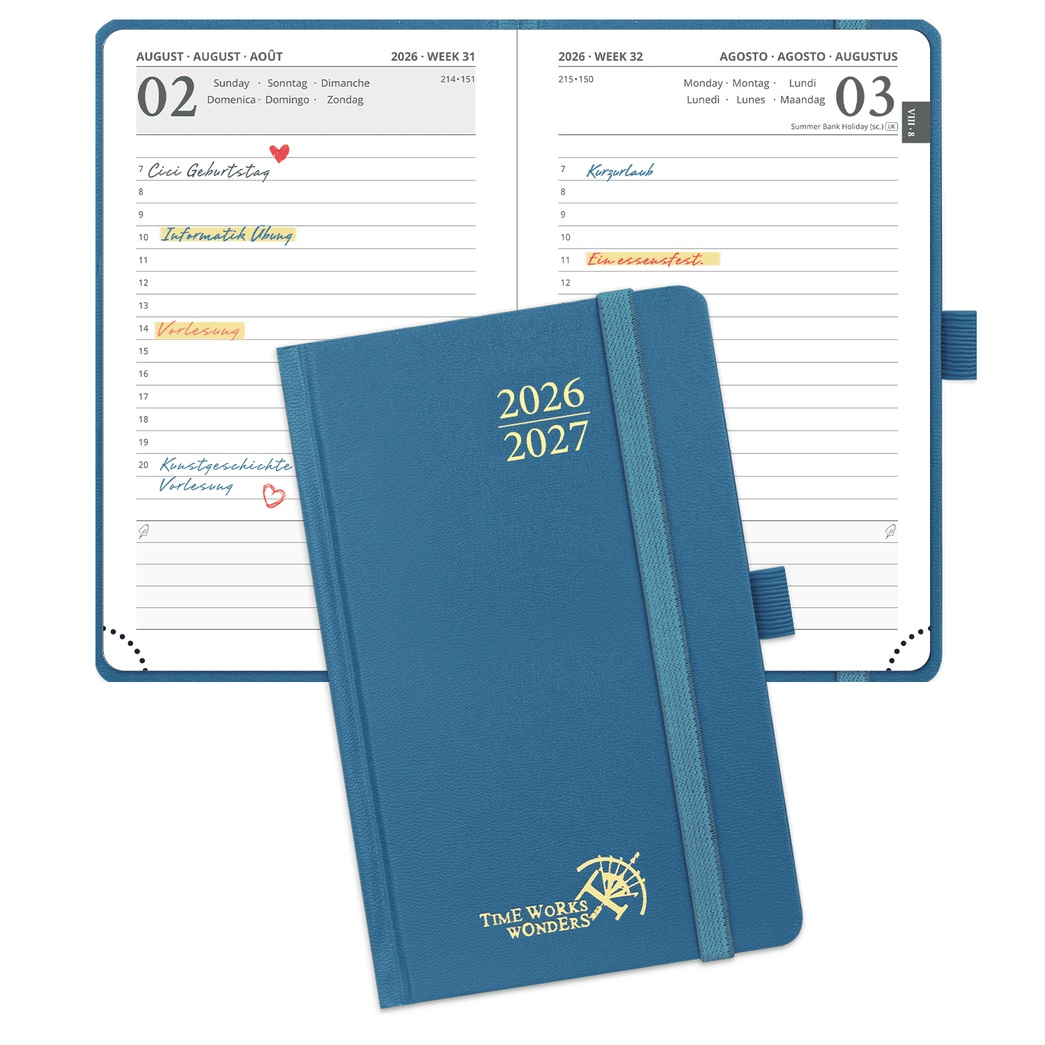 DE A6 Size Daily Academic Planner 2026-2027 HardCover