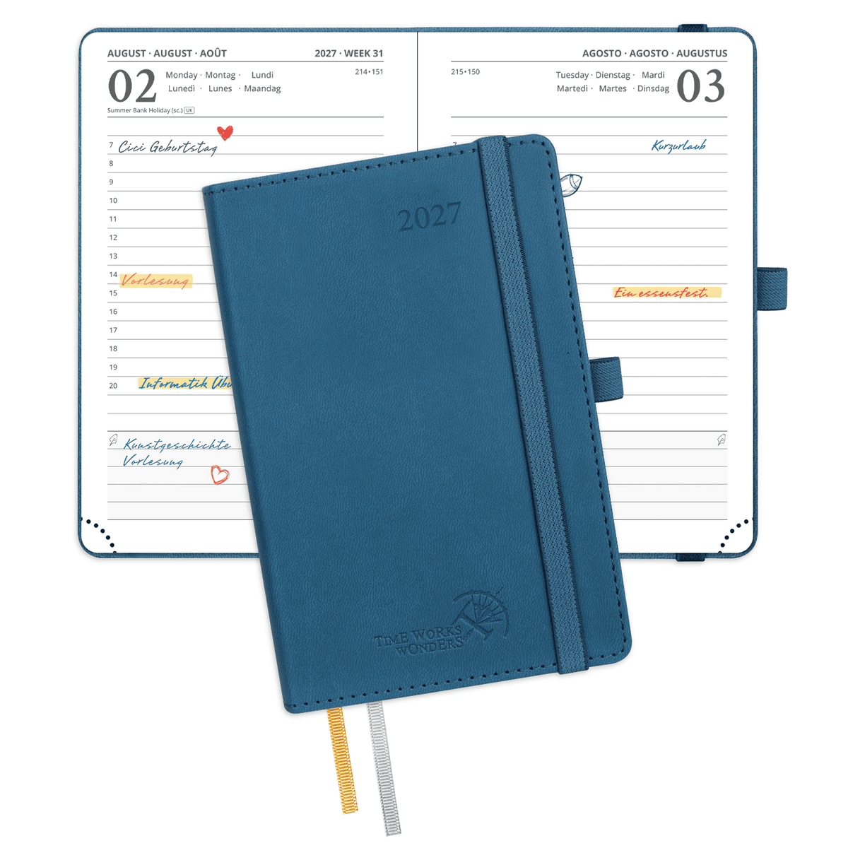 DE A6 Size 2027 Daily Planner Softcover Calendar Planner