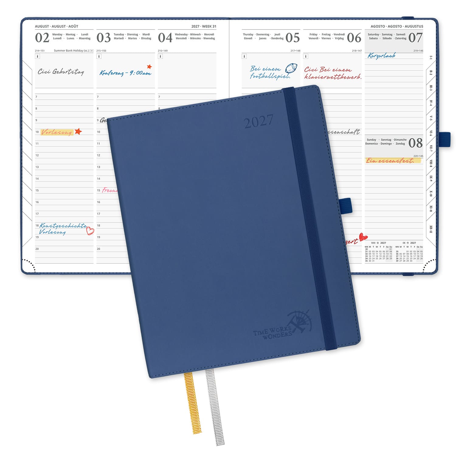 DE 25.9 cm × 21.2 cm 2027 Weekly Calendar Planner (January–December) Soft Cover