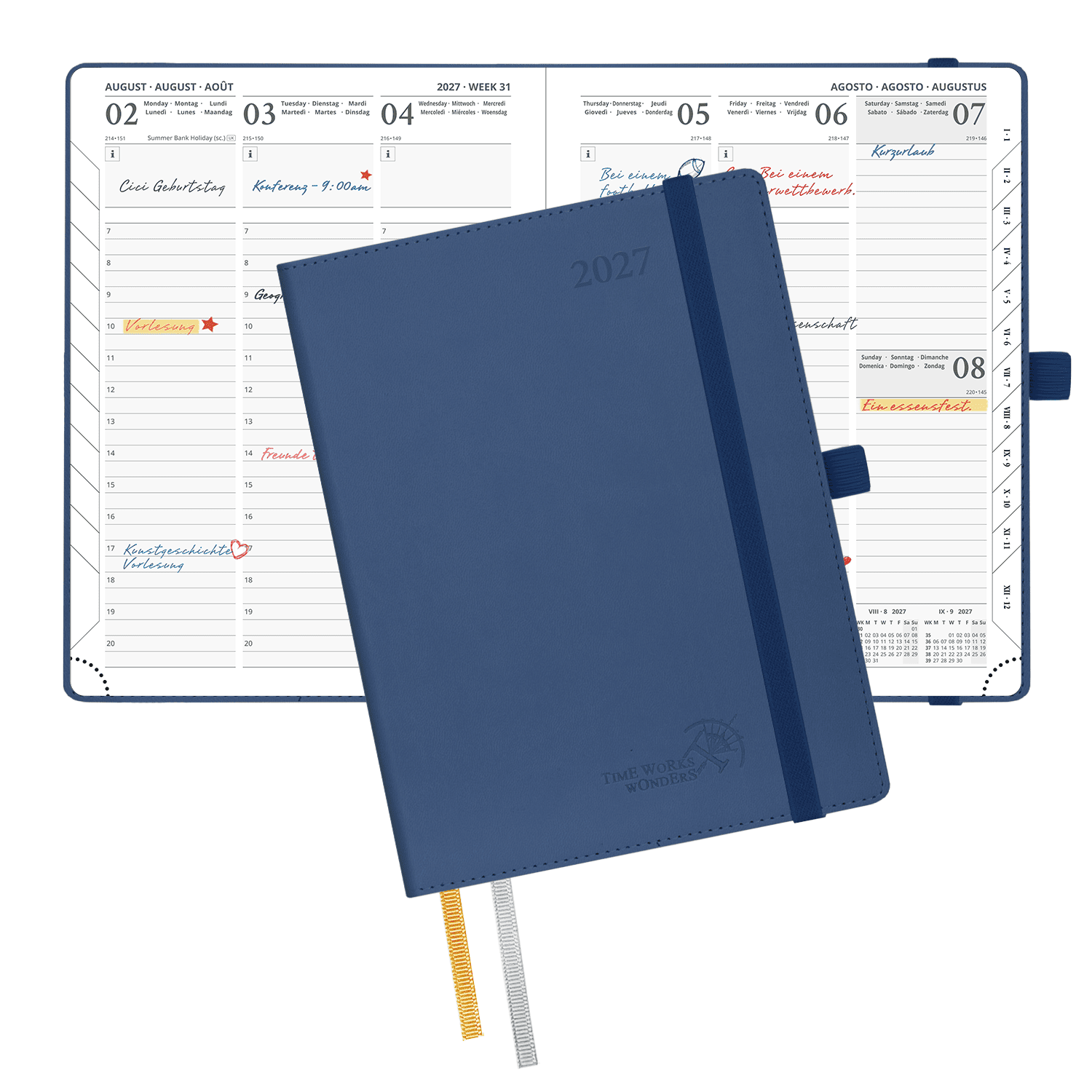 DE 21.8 cm × 16.4 cm 2027 Weekly Planner Softcover Calendar Planner