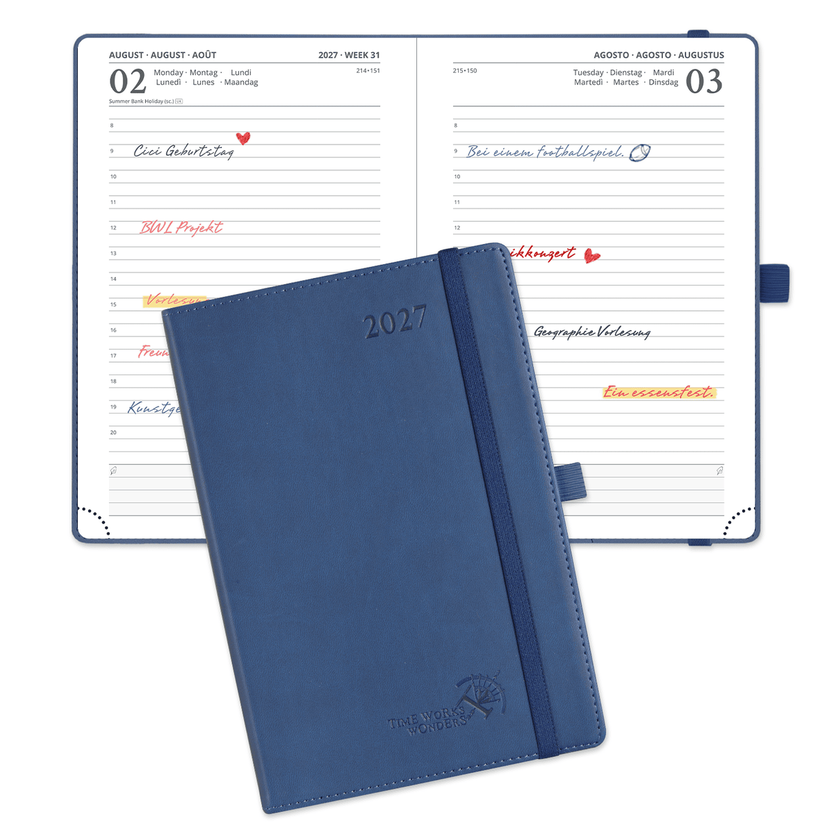DE A5 Size 2027 Daily Planner Softcover Calendar Planner