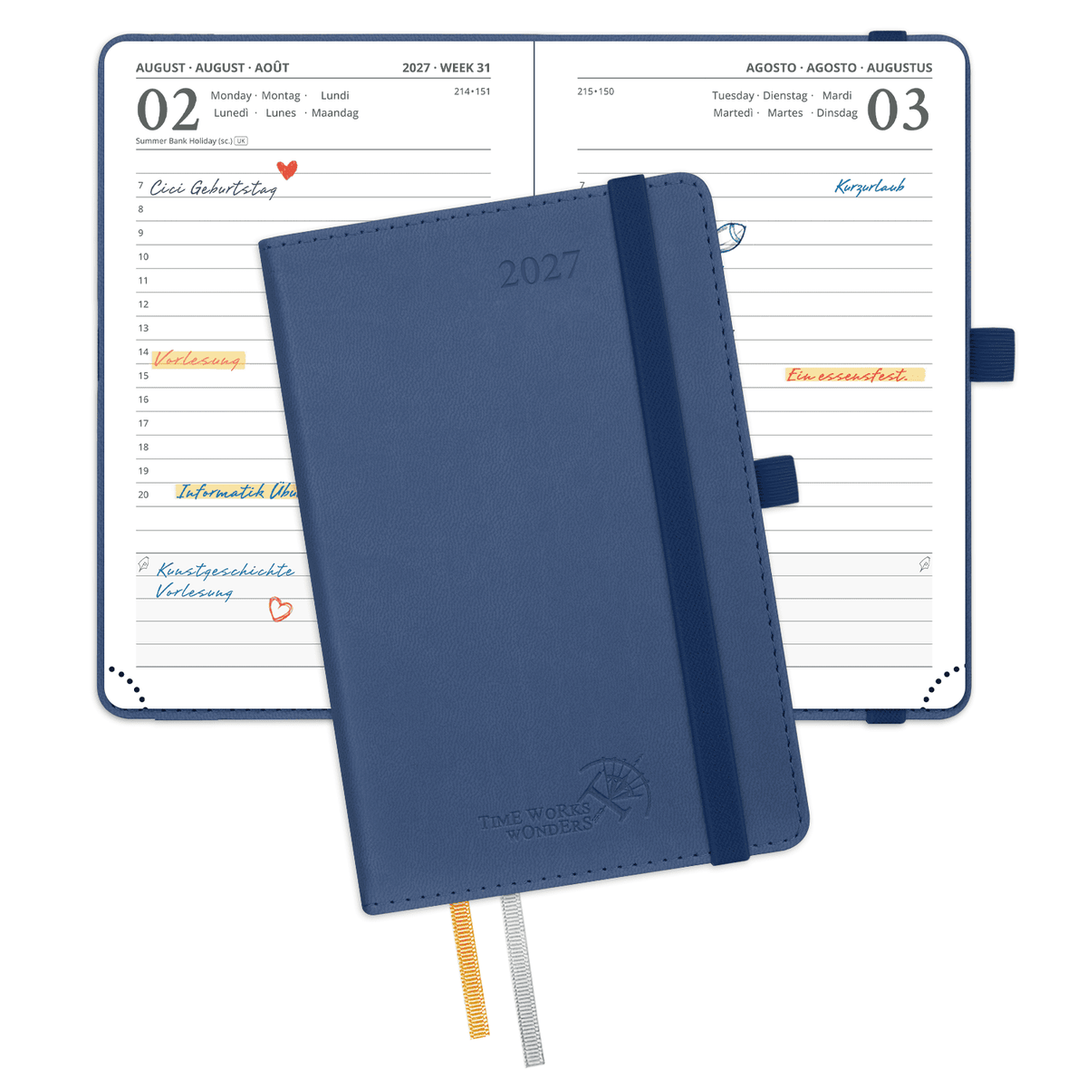 DE A6 Size 2027 Daily Planner Softcover Calendar Planner