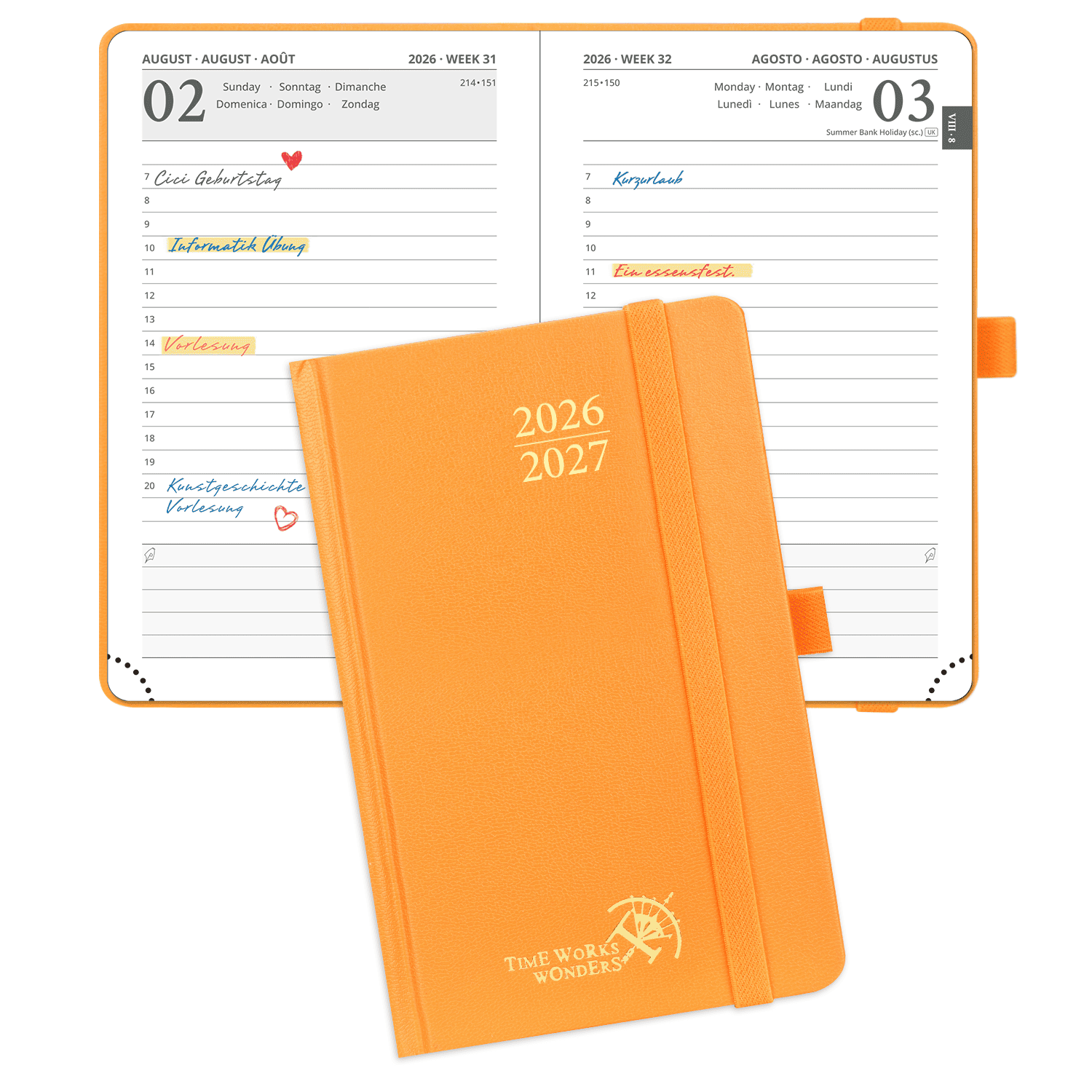 DE A6 Size Daily Academic Planner 2026-2027 HardCover