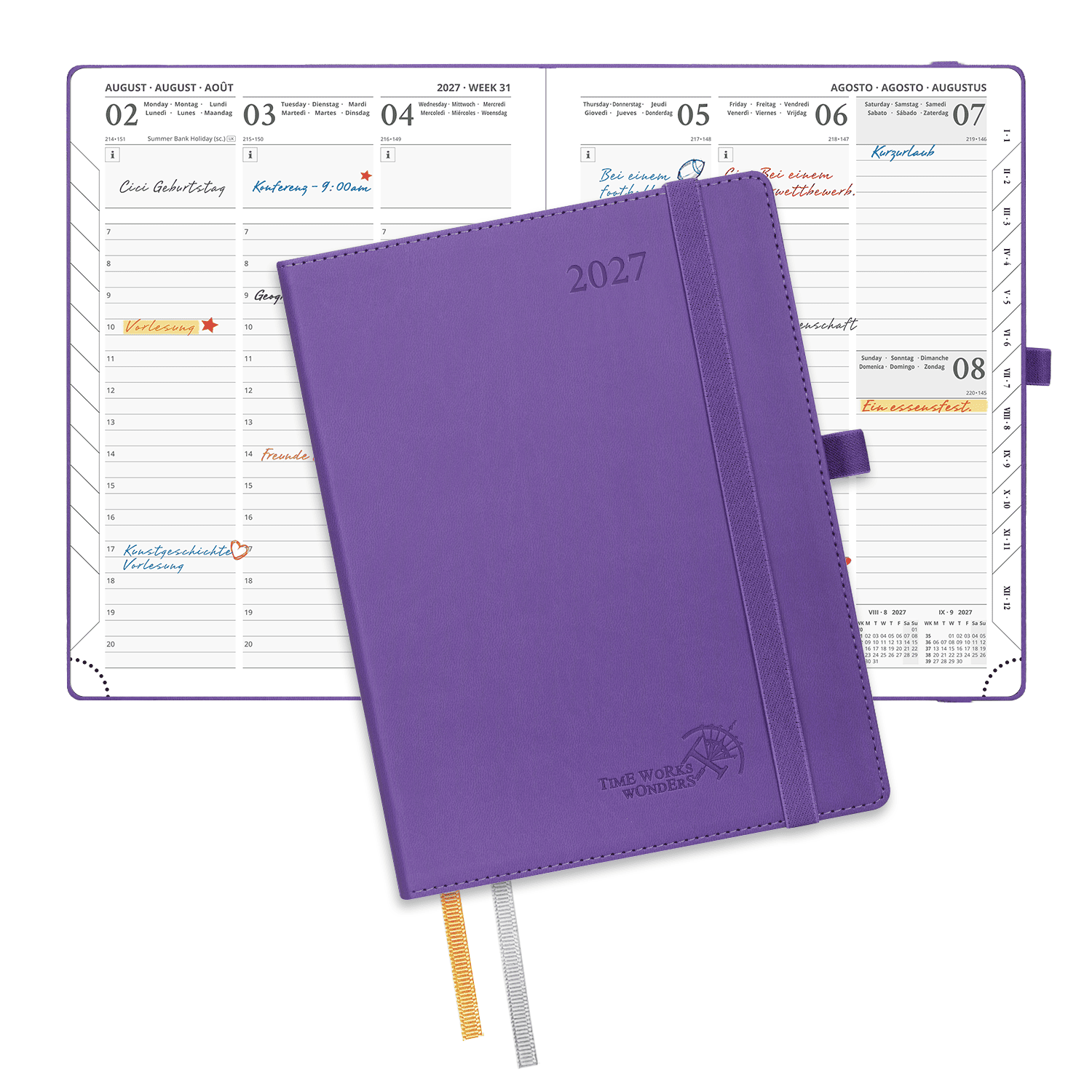DE 21.8 cm × 16.4 cm 2027 Weekly Planner Softcover Calendar Planner