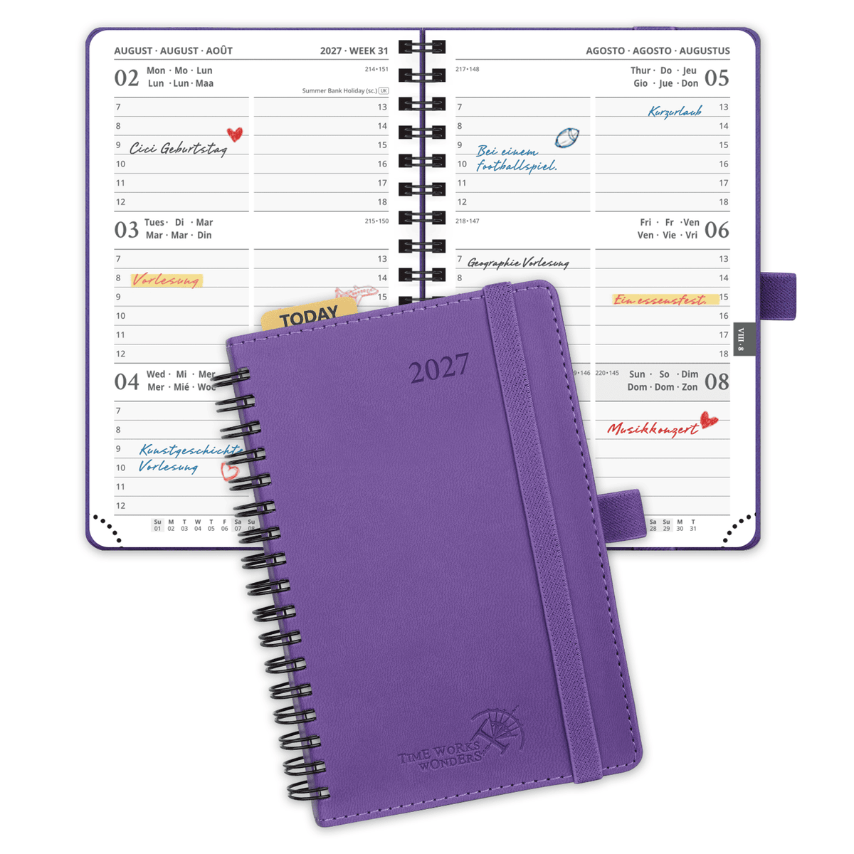 DE A6 Size 2027 Spiral Weekly Calendar Planner (January–December) Soft Cover