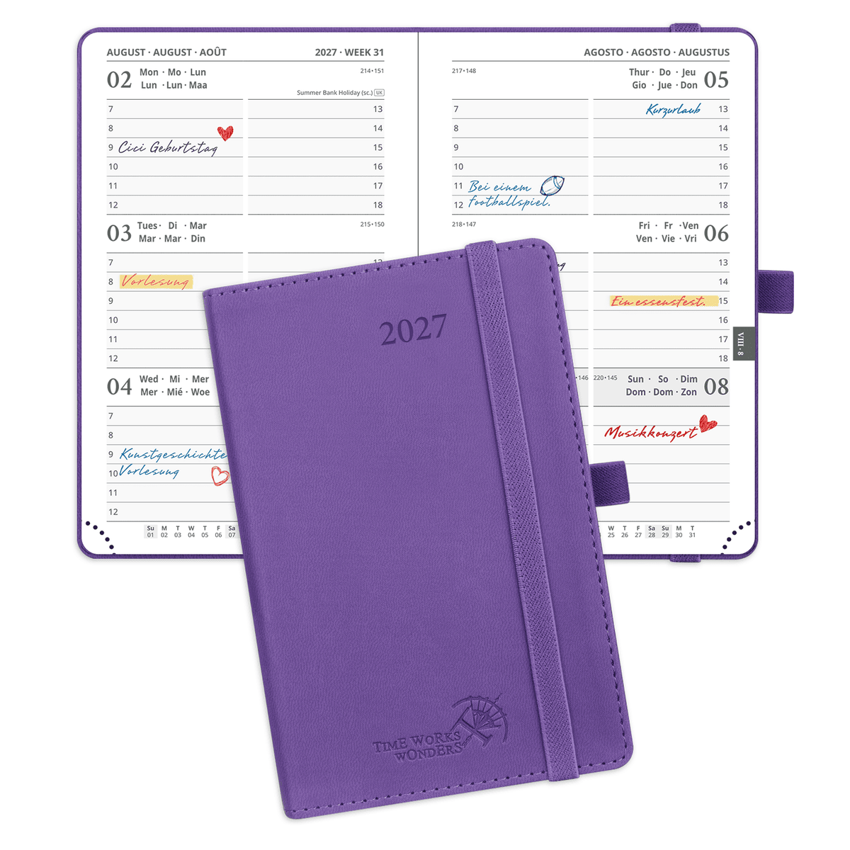 DE A6 Size 2027 Weekly Calendar Planner (January–December) Soft Cover