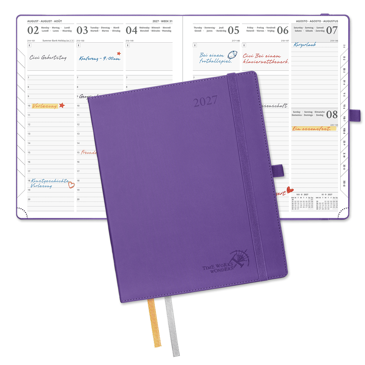 DE 25.9 cm × 21.2 cm 2027 Weekly Calendar Planner (January–December) Soft Cover