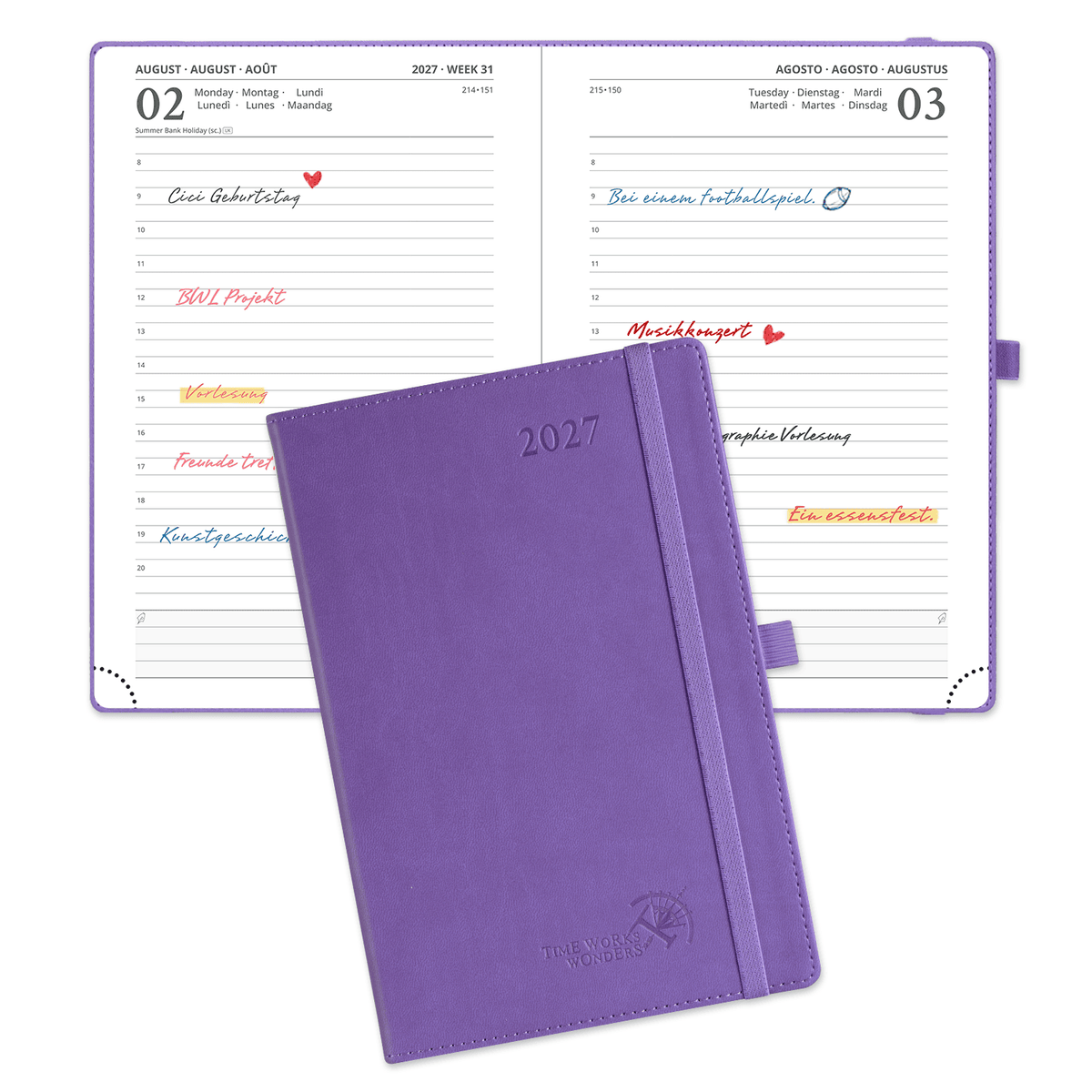 DE A5 Size 2027 Daily Planner Softcover Calendar Planner
