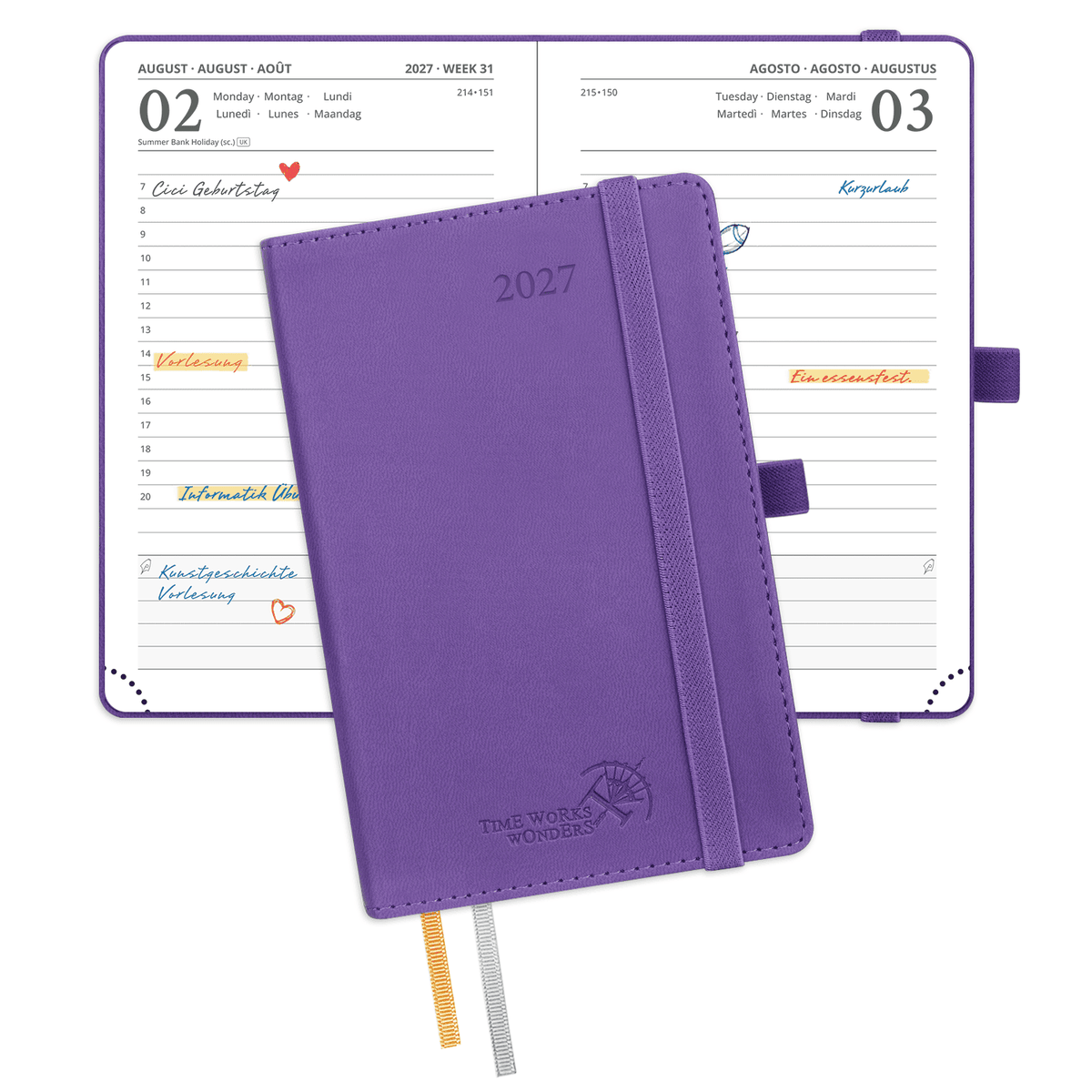 DE A6 Size 2027 Daily Planner Softcover Calendar Planner