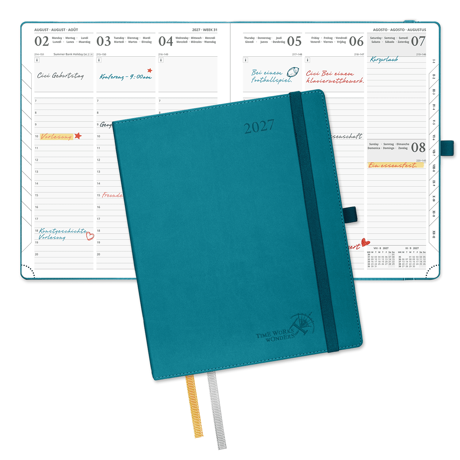 DE 25.9 cm × 21.2 cm 2027 Weekly Calendar Planner (January–December) Soft Cover