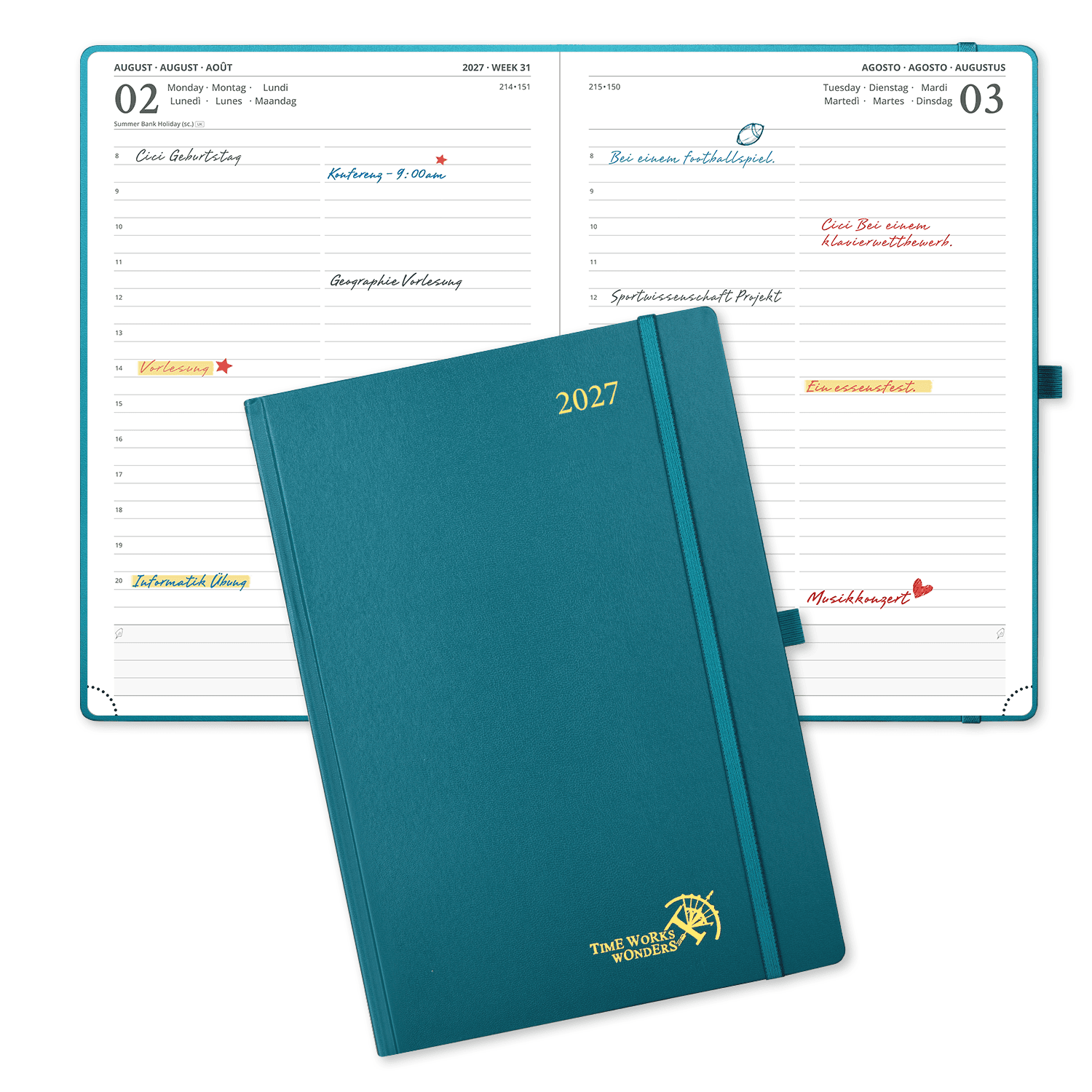 DE A4 Size 2027 Daily Planner  (January–December) Hardcover