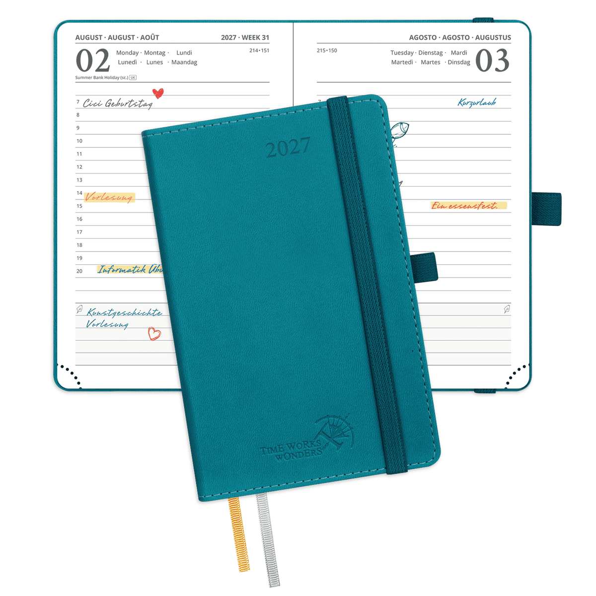 DE A6 Size 2027 Daily Planner Softcover Calendar Planner