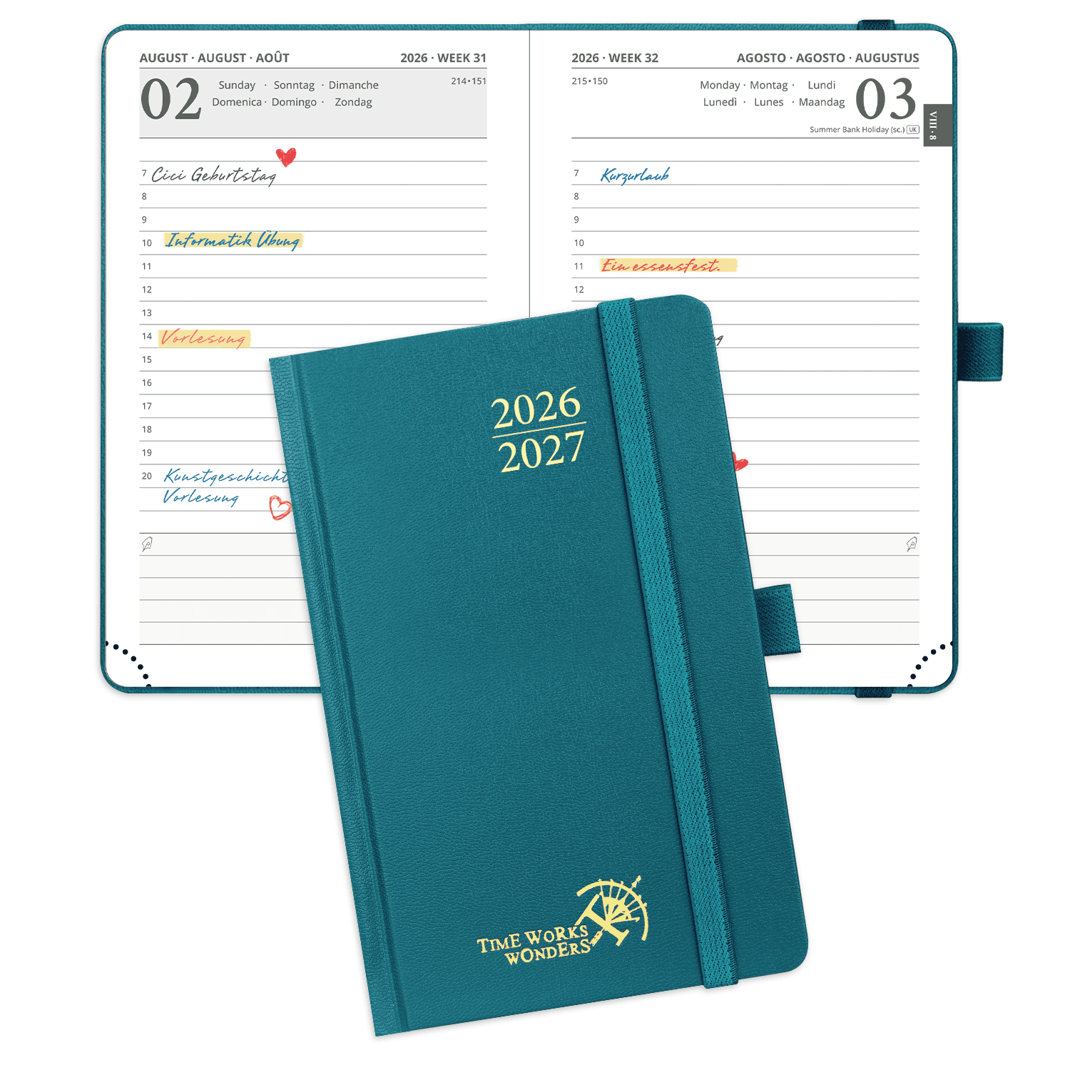 DE A6 Size Daily Academic Planner 2026-2027 HardCover