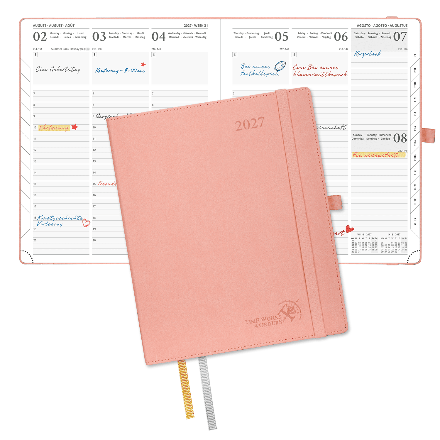DE 25.9 cm × 21.2 cm 2027 Weekly Calendar Planner (January–December) Soft Cover