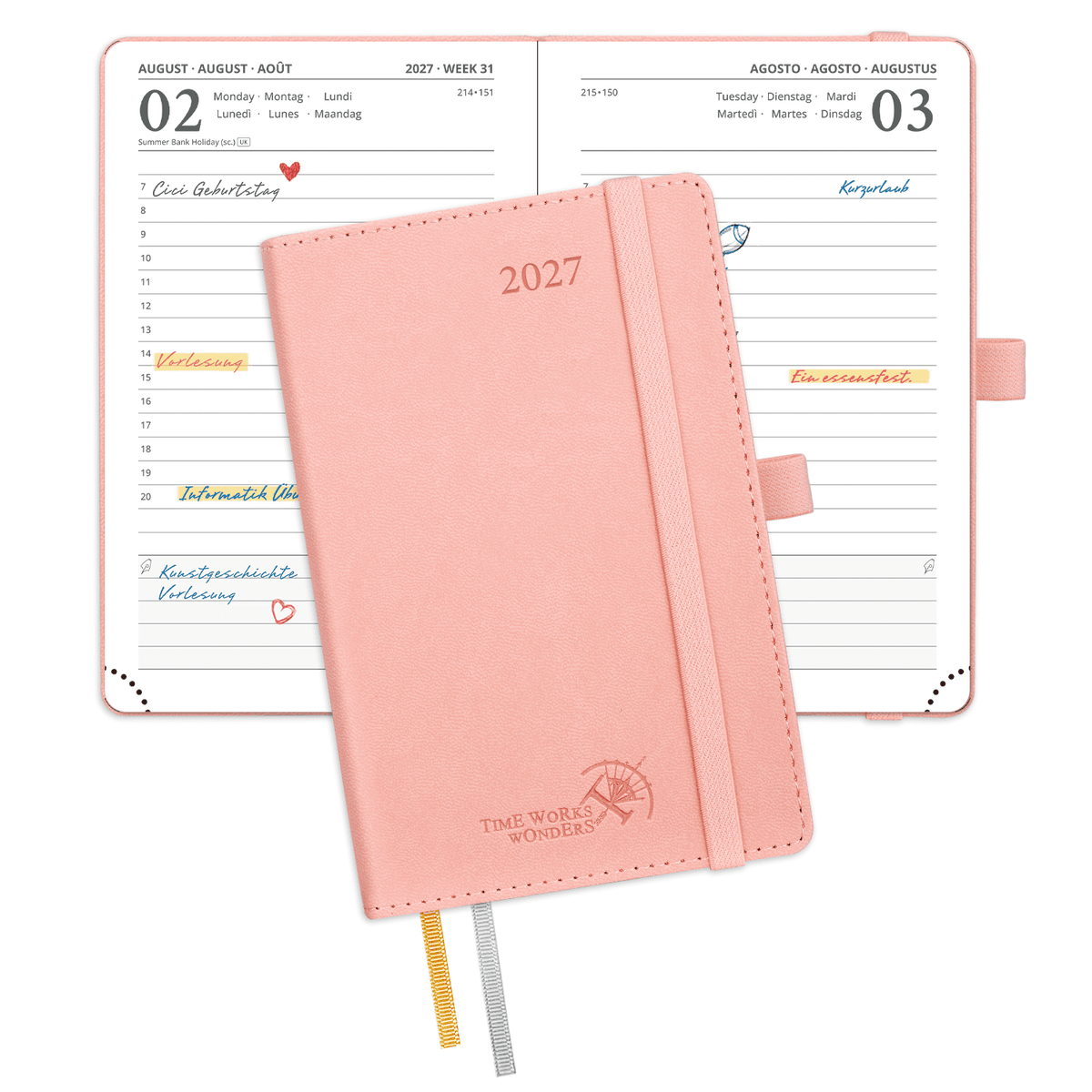 DE A6 Size 2027 Daily Planner Softcover Calendar Planner