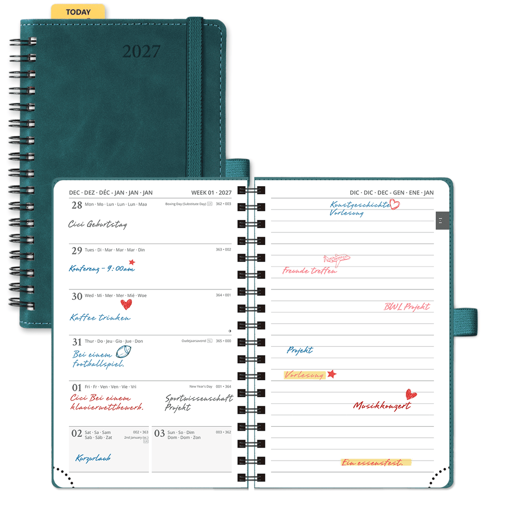 ES Agenda académica semanal 26.5 cm × 21.5 cm 2026-2027 Tapa dura