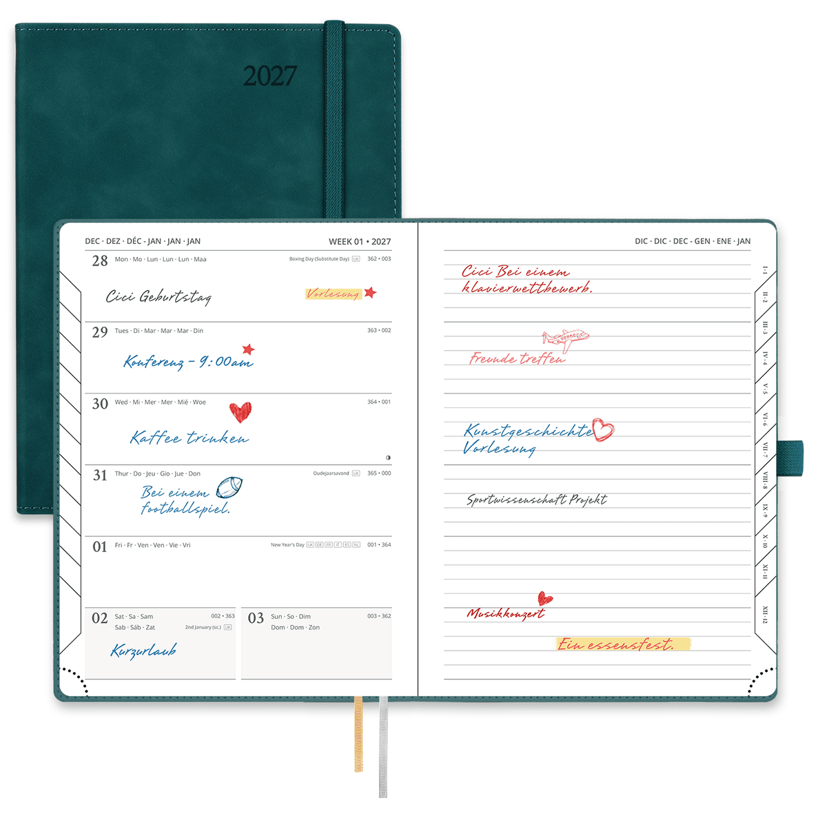 DE 21,8 cm × 16,4 cm Weekly Planner Neo Color Softcover Calendar Planner