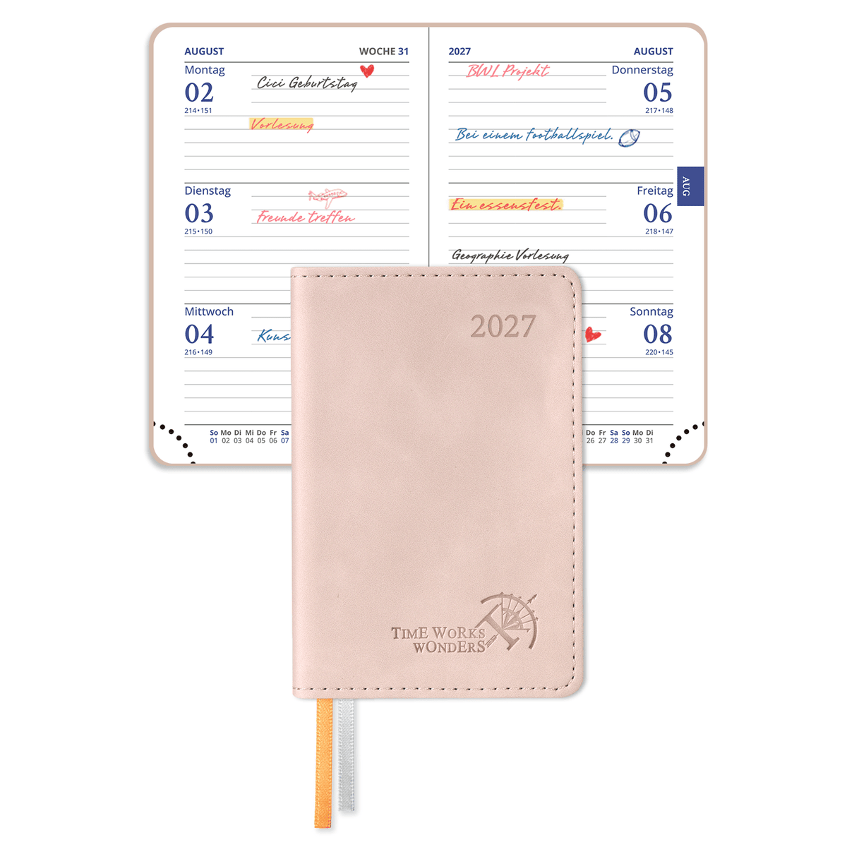 DE Mini Size 2027 Weekly Planner SoftCover Calendar Planner