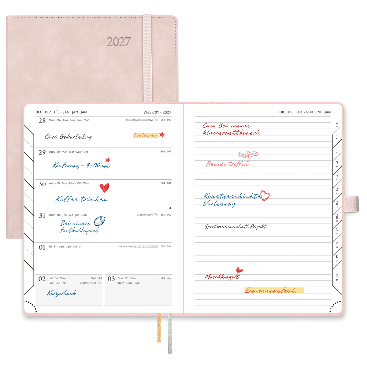 DE 21,8 cm × 16,4 cm Weekly Planner Neo Color Softcover Calendar Planner
