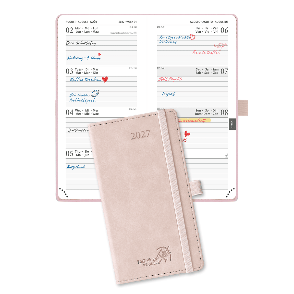 DE Pocket Size 2027 Weekly Planner 12-Month Softcover Calendar Planner