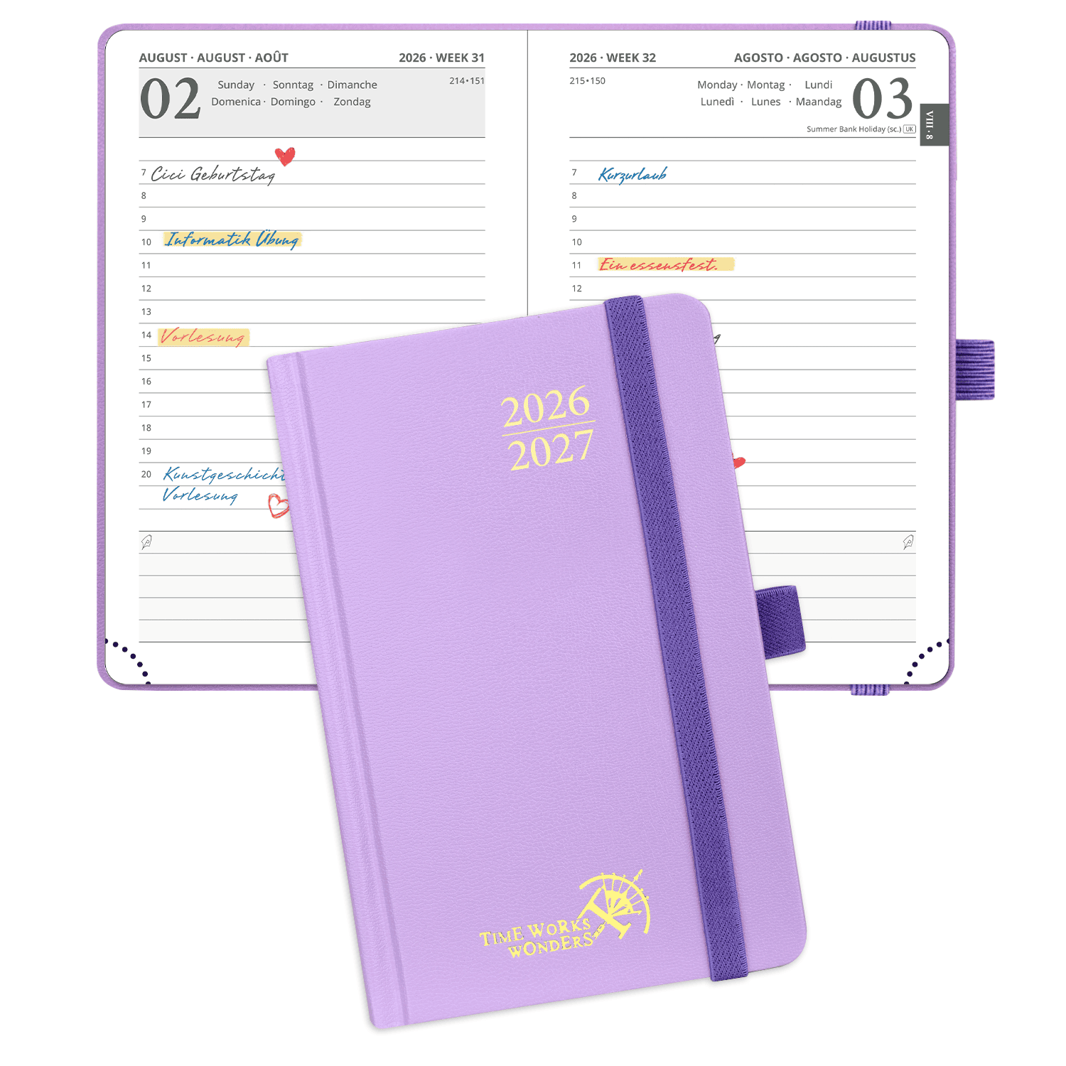 DE A6 Size Daily Academic Planner 2026-2027 HardCover