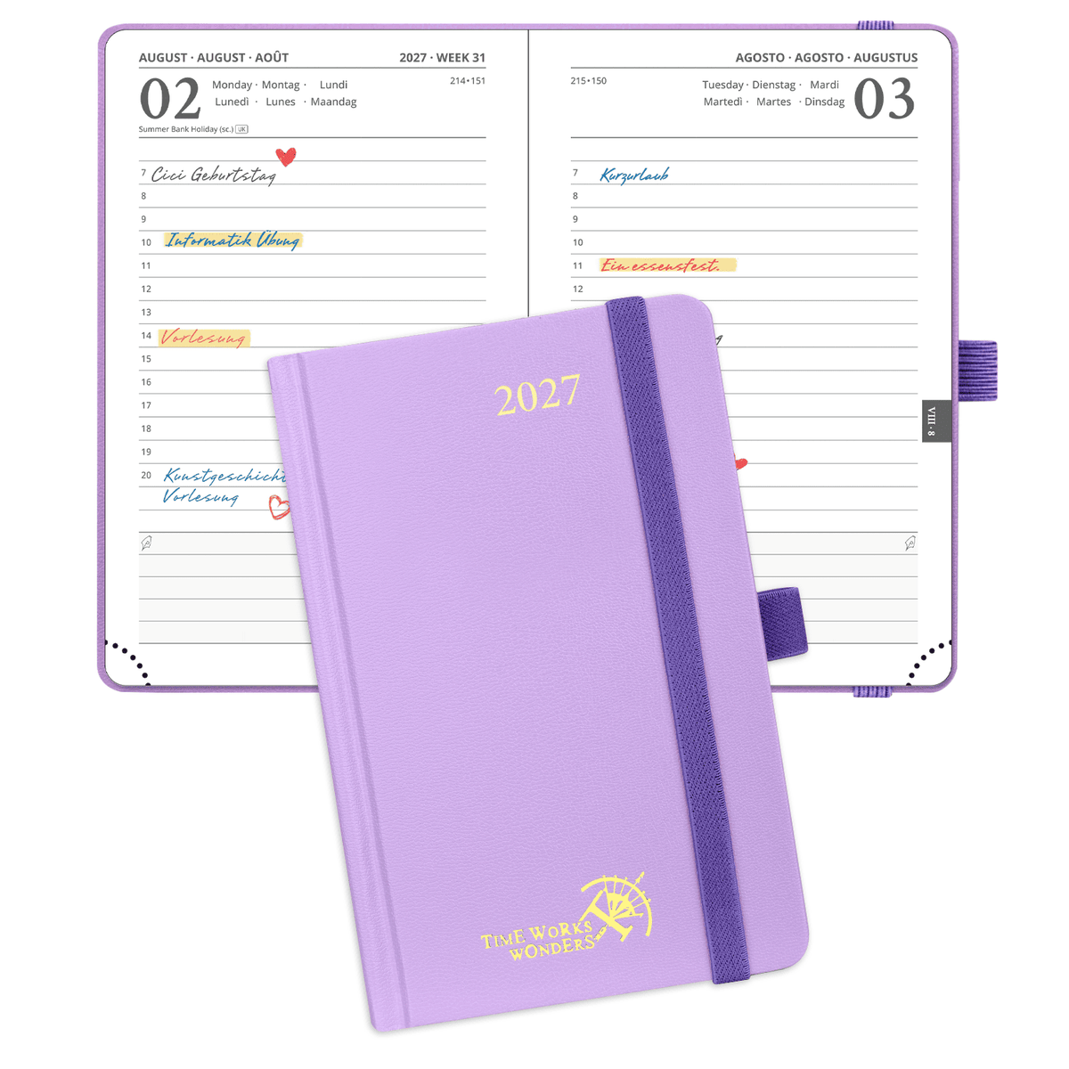 DE A6 Size 2027 Daily Planner  (January–December) Hardcover