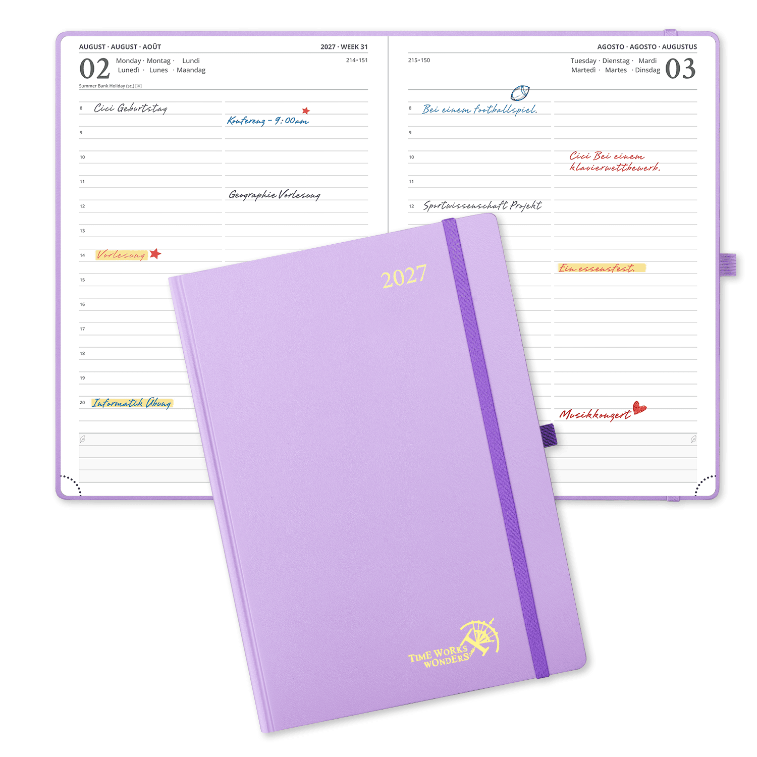 DE A4 Size 2027 Daily Planner  (January–December) Hardcover