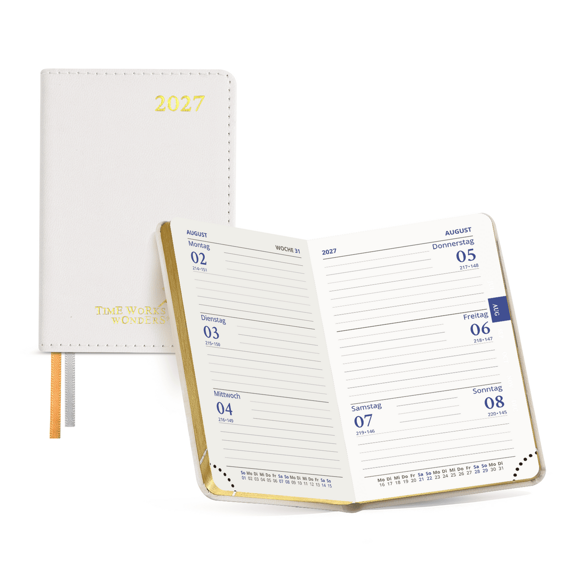 DE Mini Size Weekly 2027 Planner Soft Cover Calendar Planner