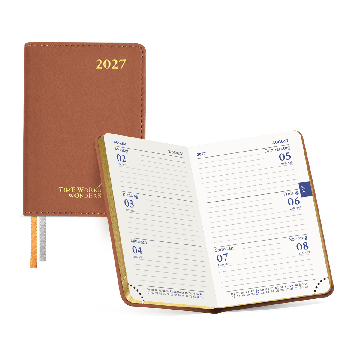 DE Mini Size Weekly 2027 Planner Soft Cover Calendar Planner