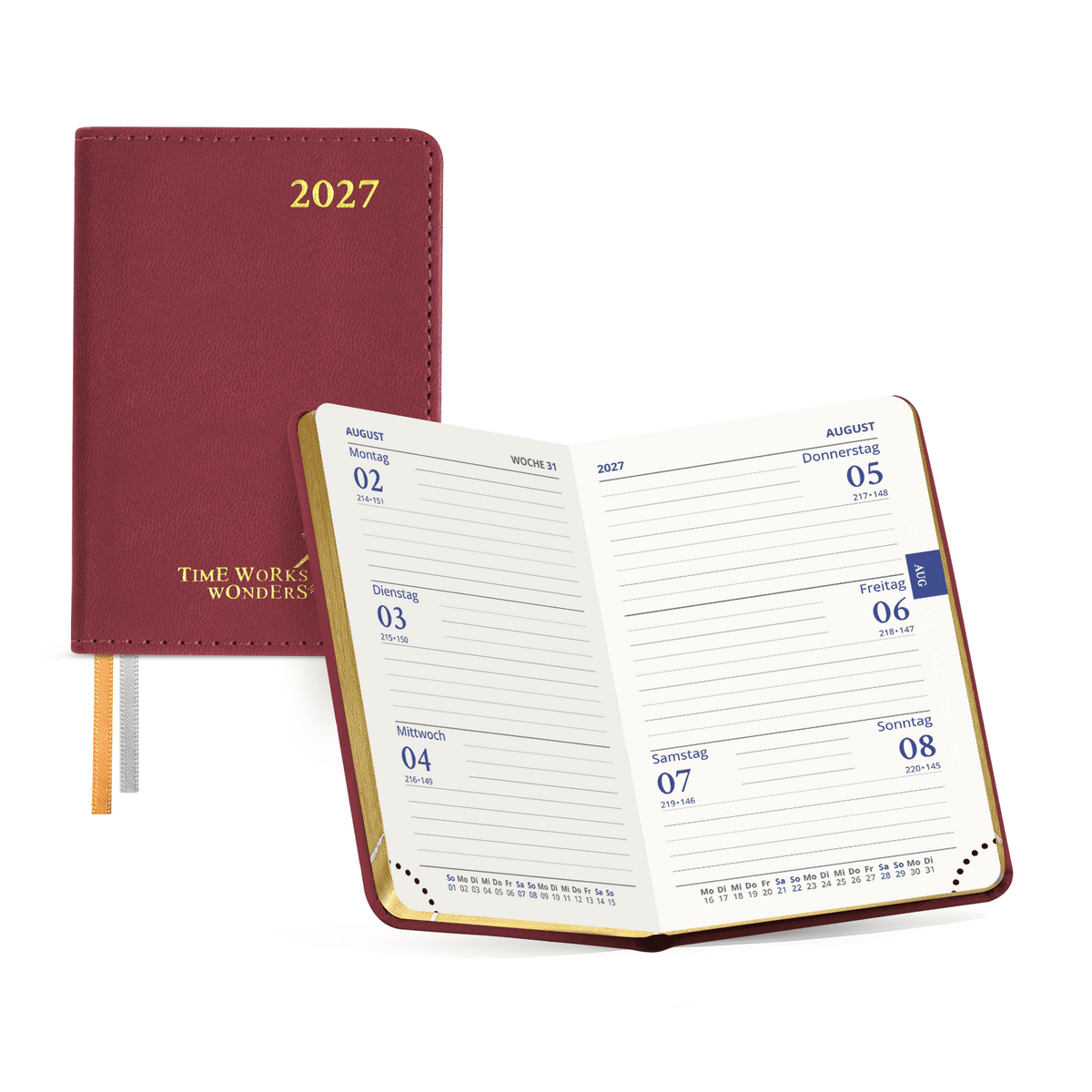 DE Mini Size Weekly 2027 Planner Soft Cover Calendar Planner