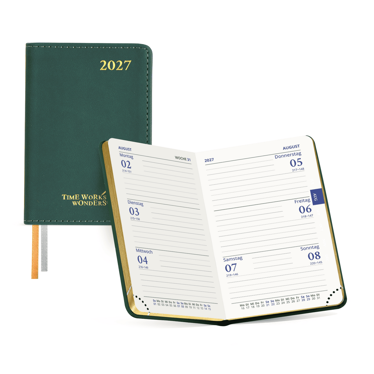 DE Mini Size Weekly 2027 Planner Soft Cover Calendar Planner