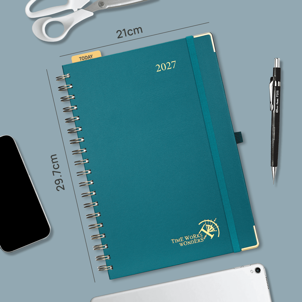 DE A4 Size 2027 Spiral Weekly Calendar Planner (January–December) Hardcover