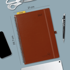 DE A4 Size 15-minute 2027 Spiral Weekly Planner PU Leather Softcover Appointment Book