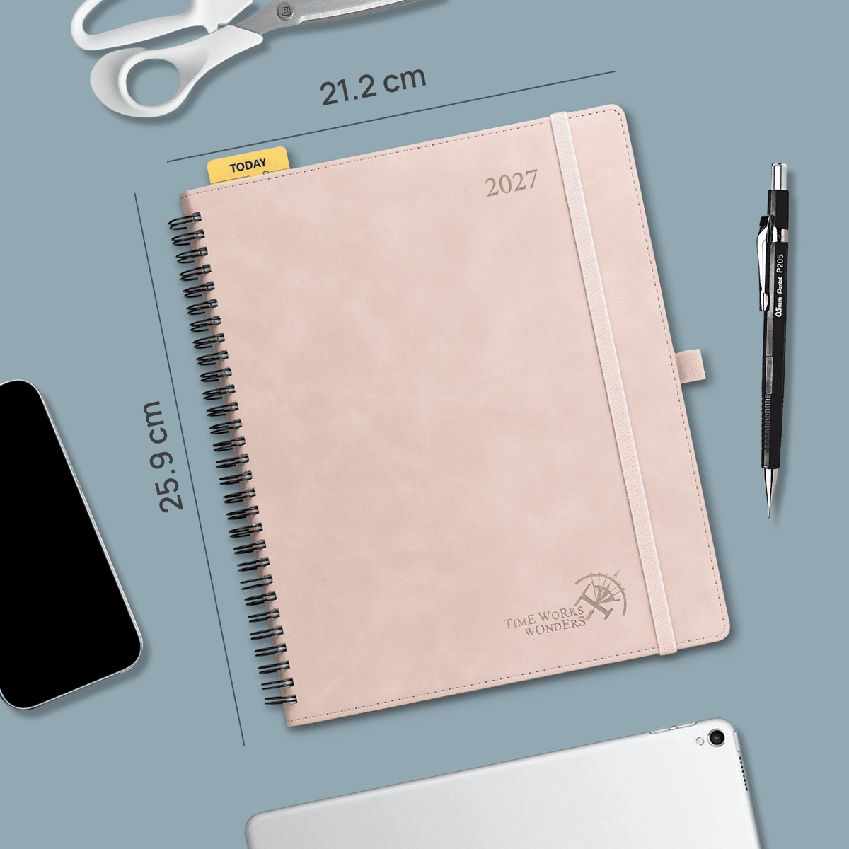 DE 25.9 cm × 21.2 cm 2027 Spiral Weekly Planner Week + Notes Layout Softcover