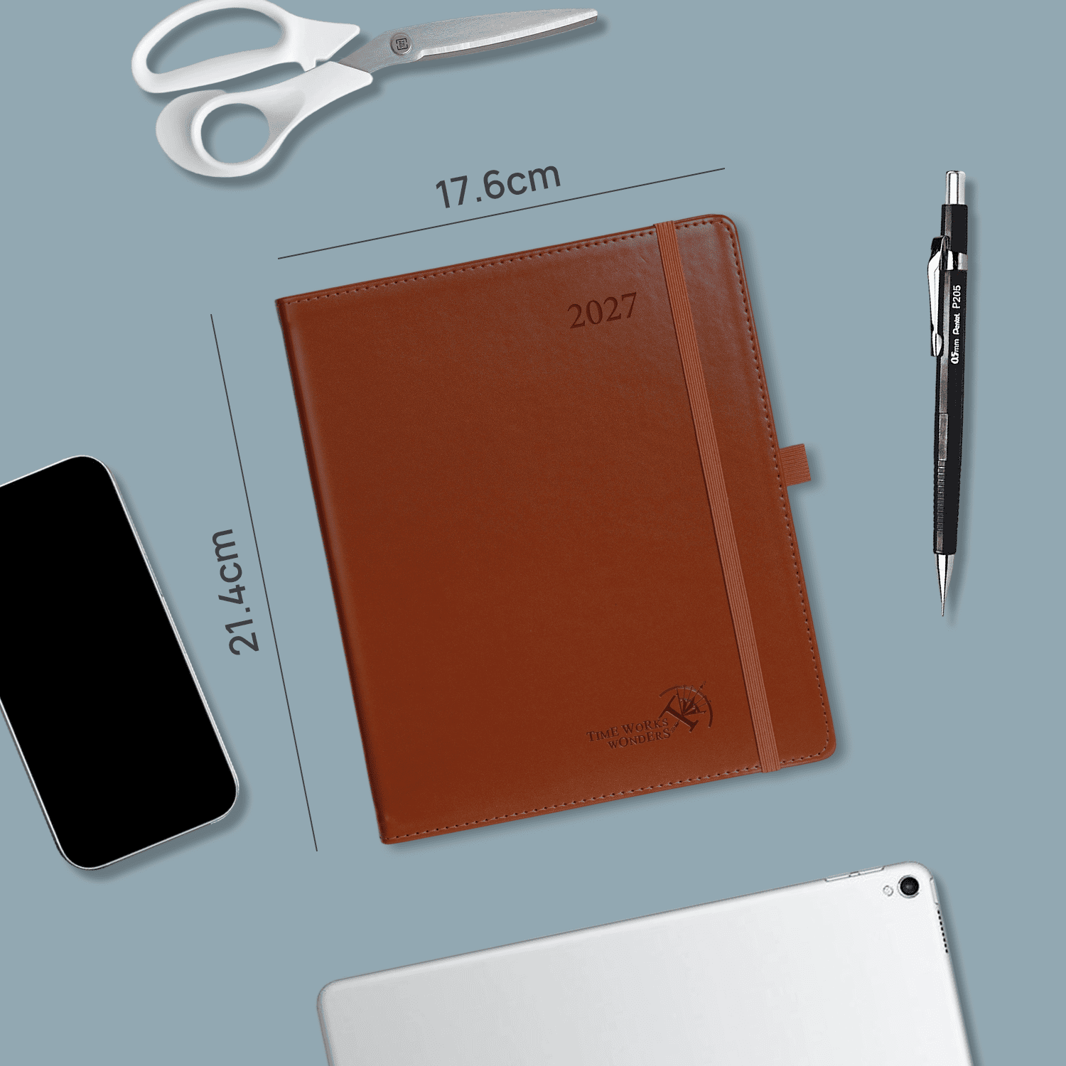 DE A5 Size 30-minute 2027 Weekly Planner PU Leather Softcover Appointment Book