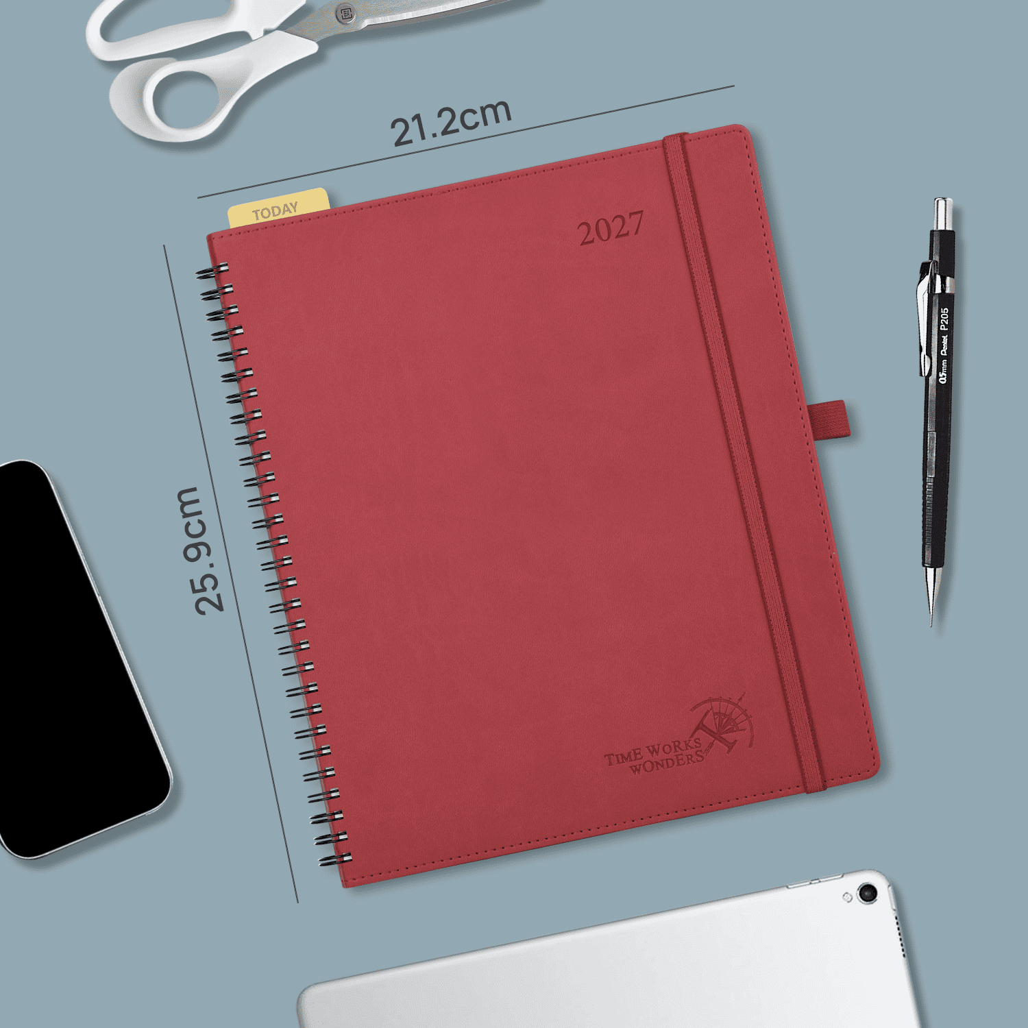 DE Large Size 2027 Spiral Weekly Calendar Planner (January–December) Soft Cover