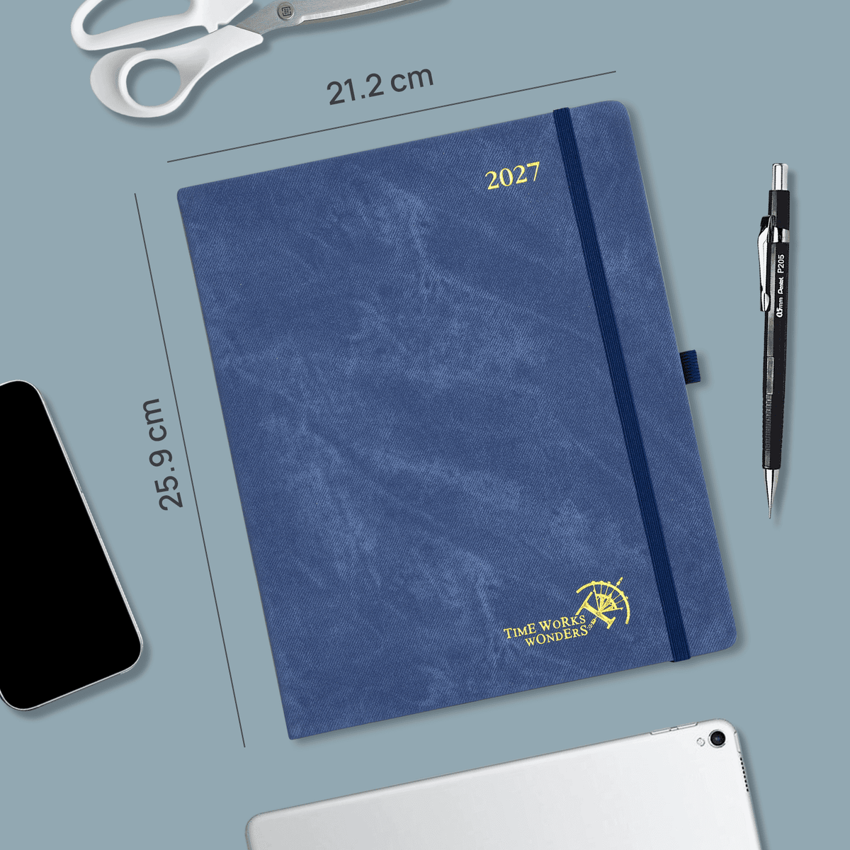 DE 21.2 cm × 25,9 cm Weekly 2027 Planner Week + Notes Layout Hardcover