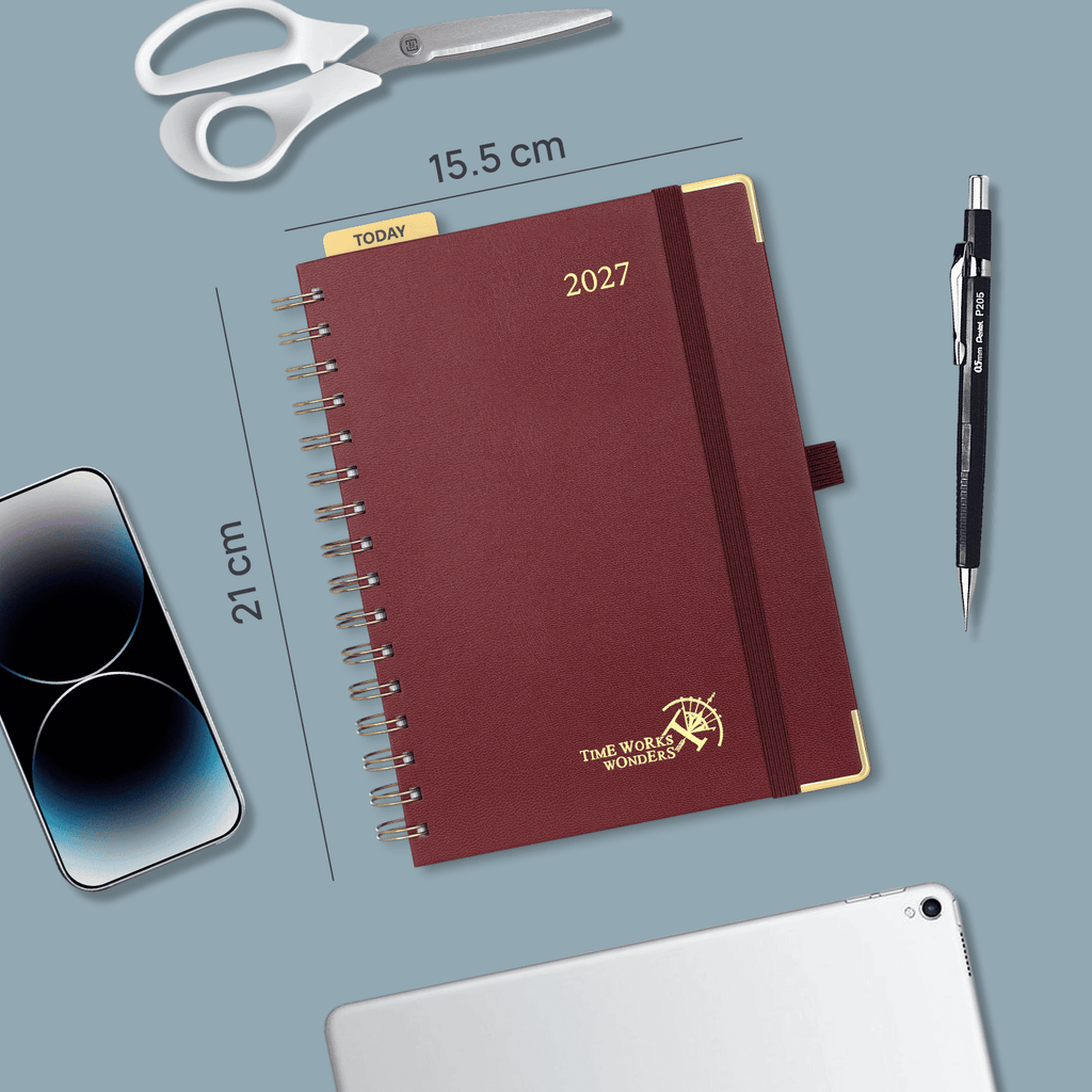 DE A5 Size 2027 Spiral Weekly Planner (January–December) Hardcover