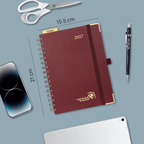 DE A5 Size 2027 Spiral Weekly Planner (January–December) Hardcover