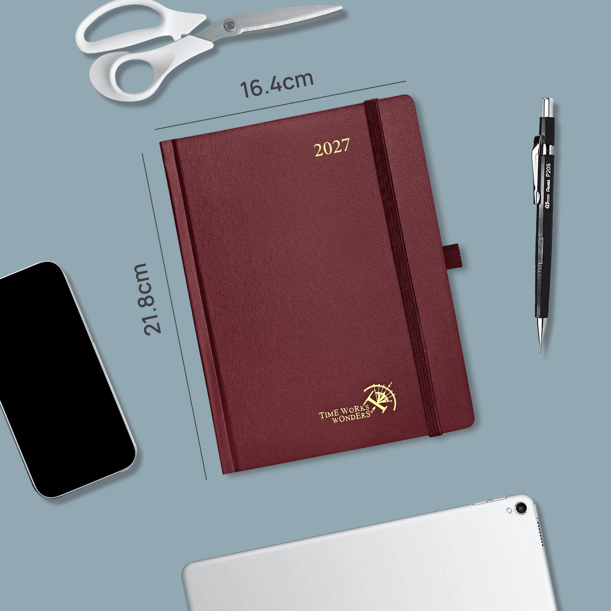 DE 21.8 cm × 16,4 cm 2027 Weekly Planner (January–December) Hardcover