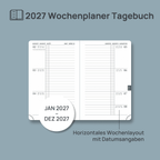 DE A6 Size 2027 Weekly planner Horizontal Layout Calendar Planner