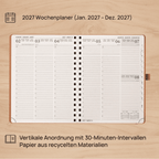 DE 16,4 cm × 21,8 cm Recycled 2027 Weekly Planner Spiral Hardcover