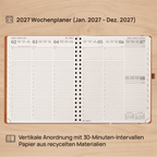 DE 25,9 cm × 21,2 cm Recycled 2027 Weekly Planner Spiral Hardcover
