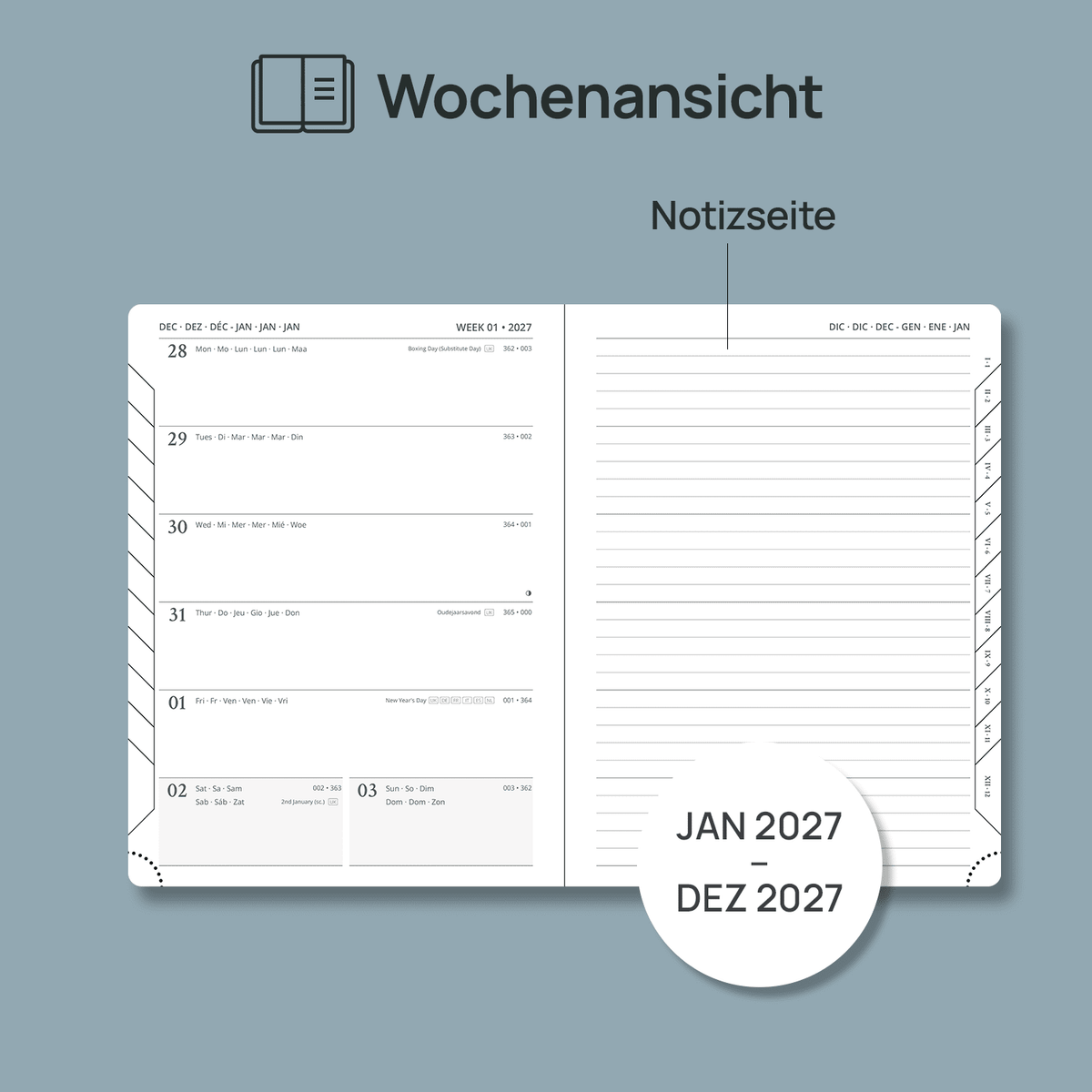 DE 21,8 cm × 16,4 cm Weekly Planner Neo Color Softcover Calendar Planner